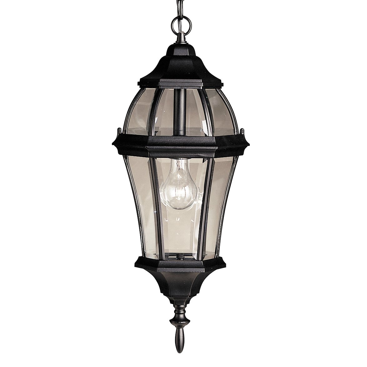 Kichler Townhouse Black Traditional Clear Glass Lantern Outdoor Hanging ...