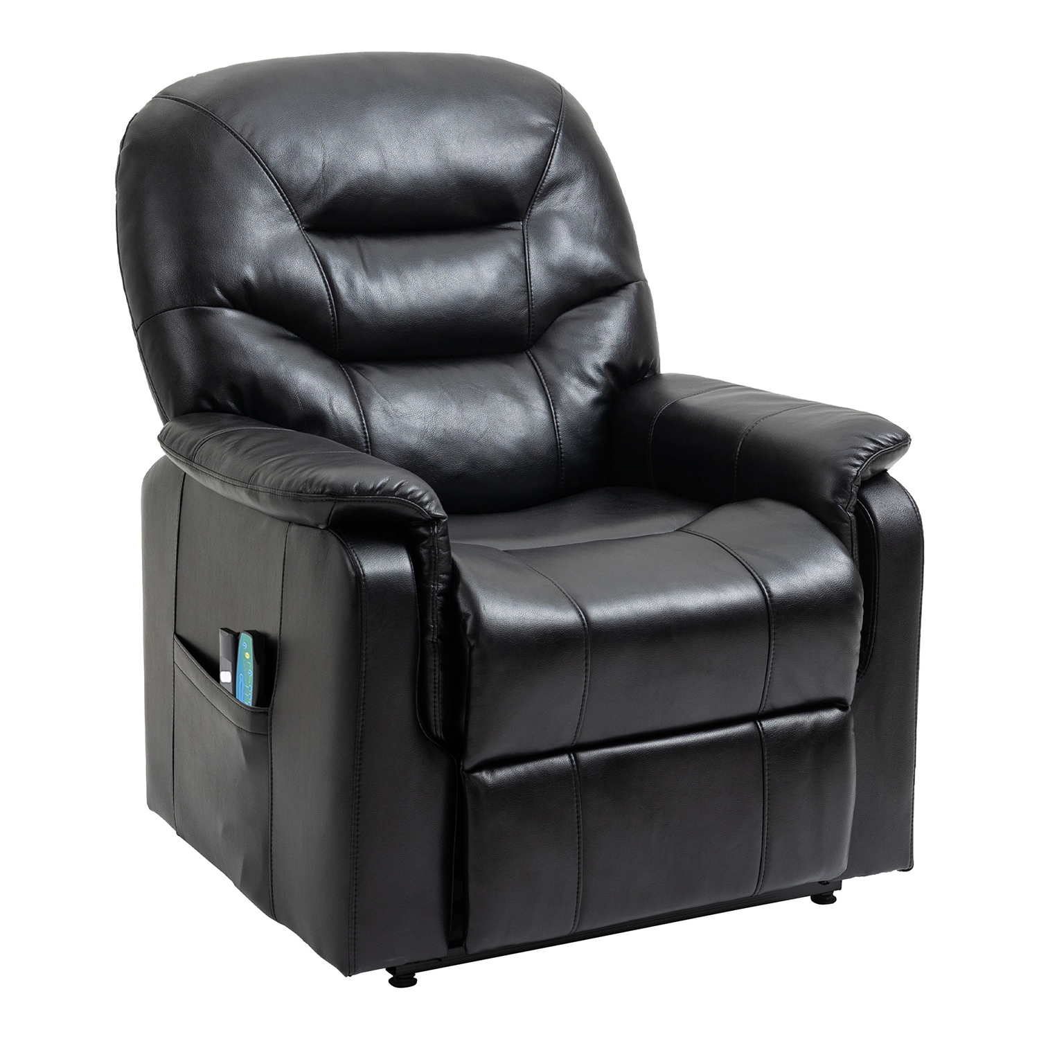 GZMR Lift Chair Black Polyester Upholstered Powered Reclining Recliner ...