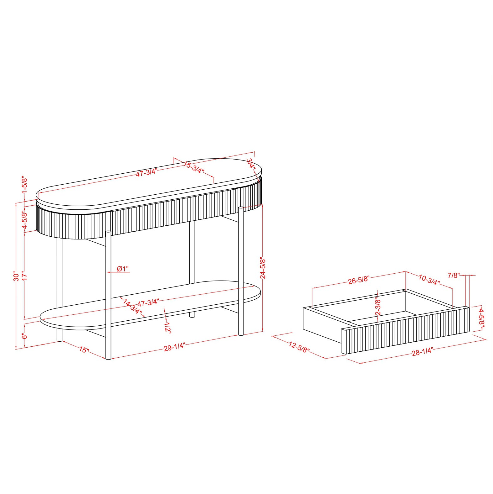Furniture of America IDF-4412WN-S Console-Sofa-Tables - View #11