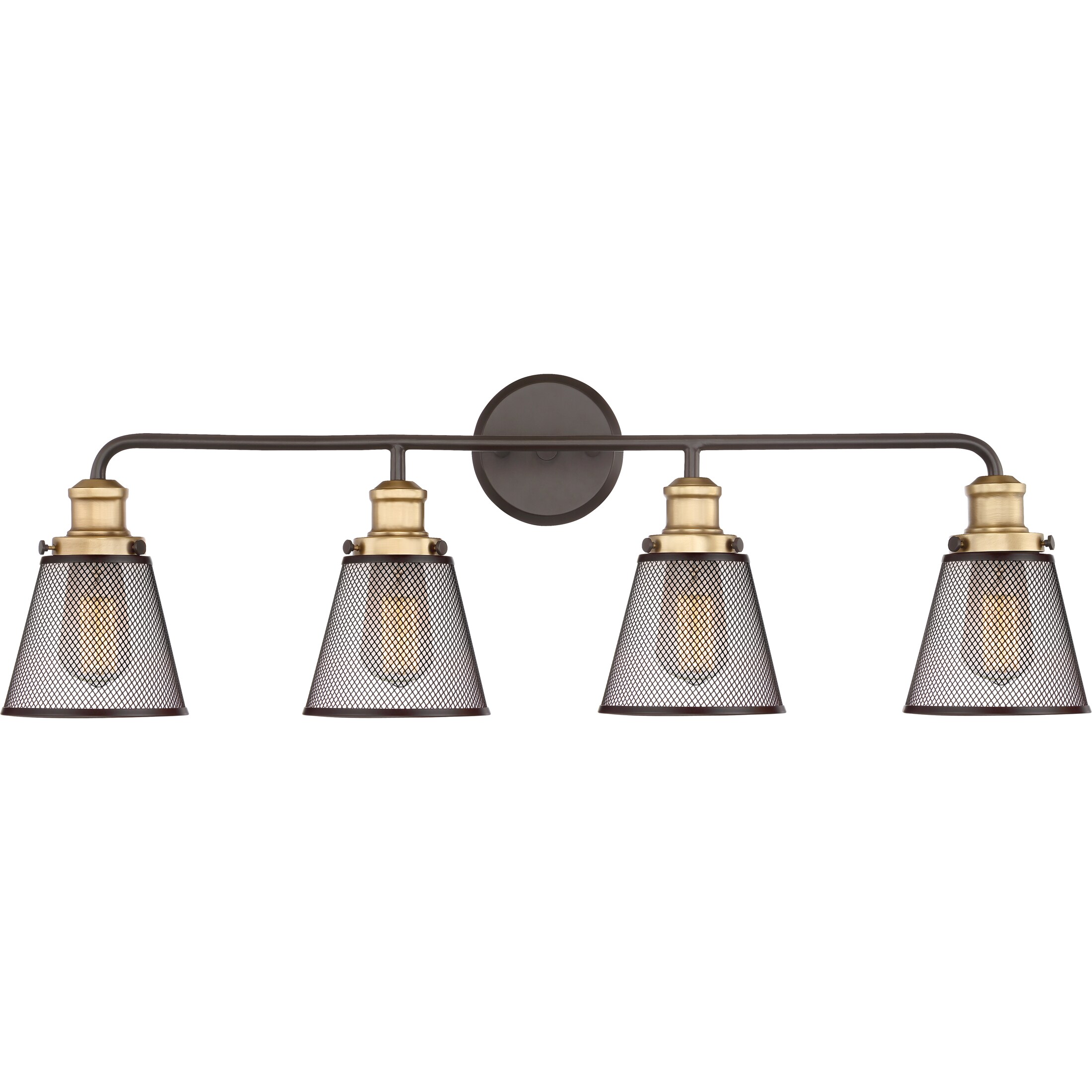 Quoizel VLT8604WT Vault 33.25-in 4-Light Western Bronze Transitional Vanity Light