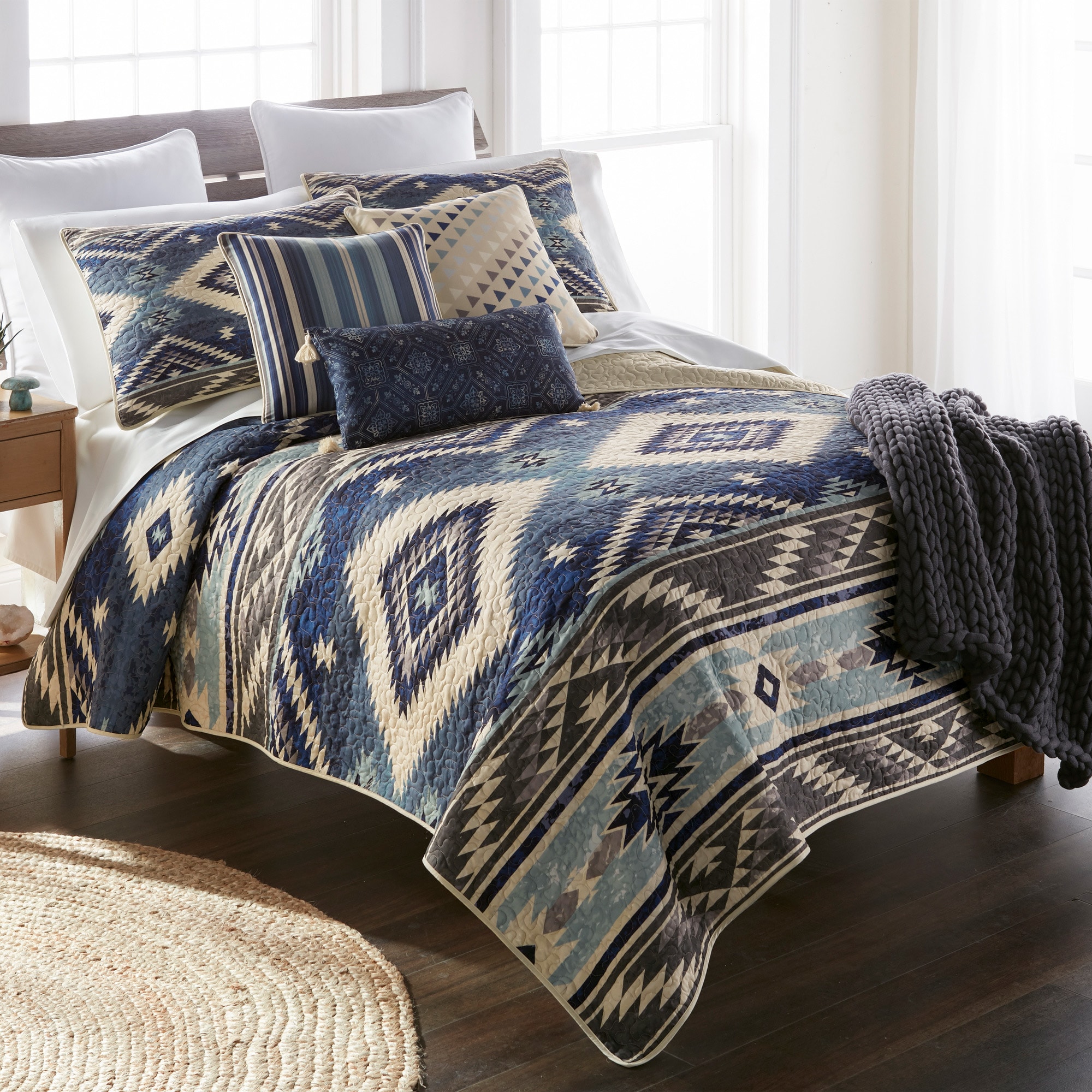 Blue Sky Hill Rectangular Decorative Pillow in Luxurious Fabric