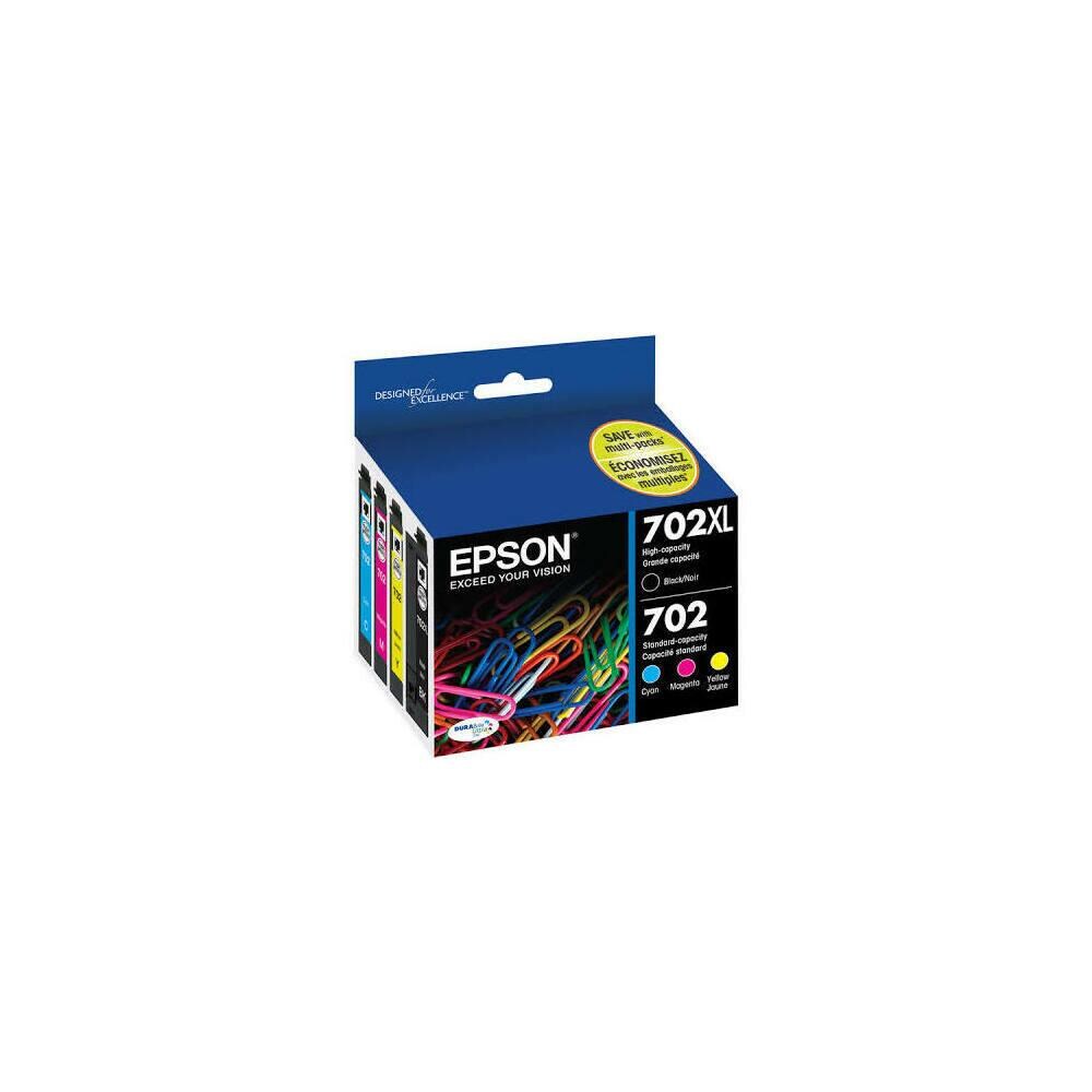 Epson SYBA17839  T702XL-BCS T702 High Capacity Durabrite Ultra Black and Color Ink Cartridge Pack