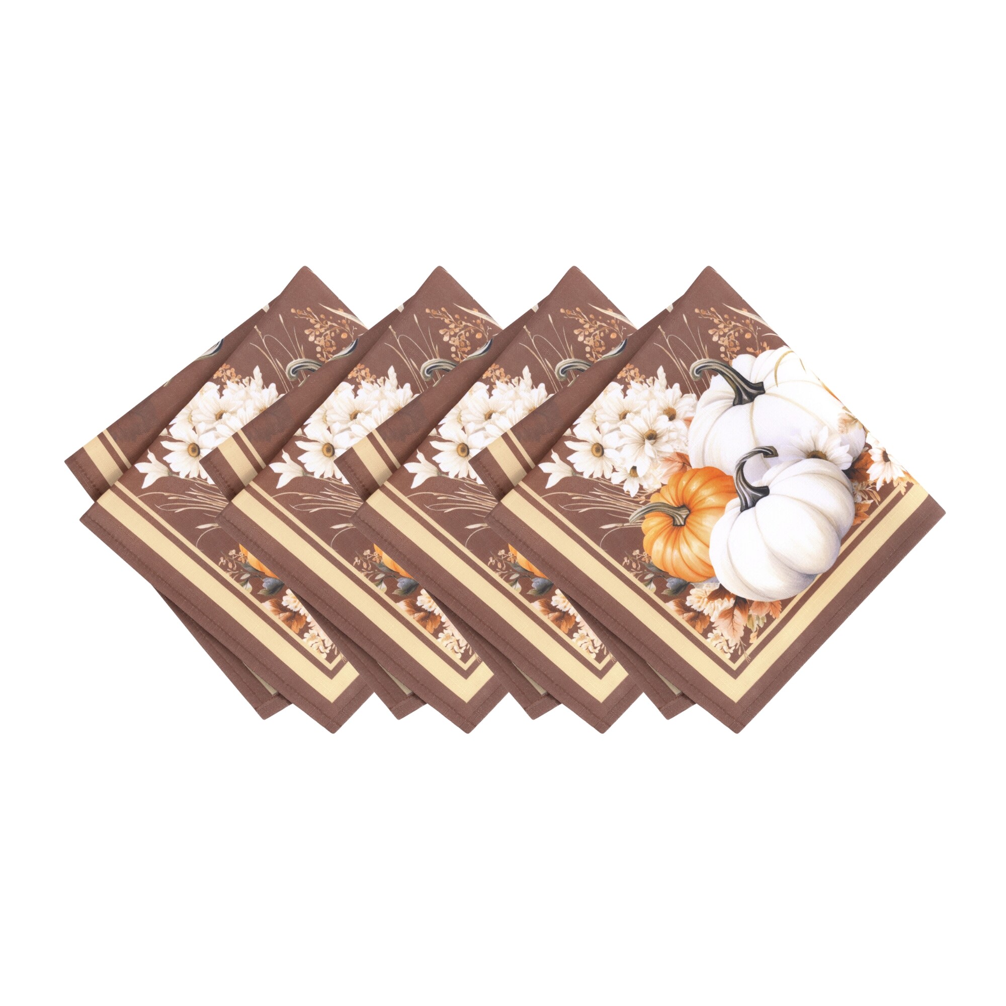 Elrene Home Fashions 194590285746 Wheatland Harvest Fall 4 -Pack Multicolor Polyester Square Napkin(s)