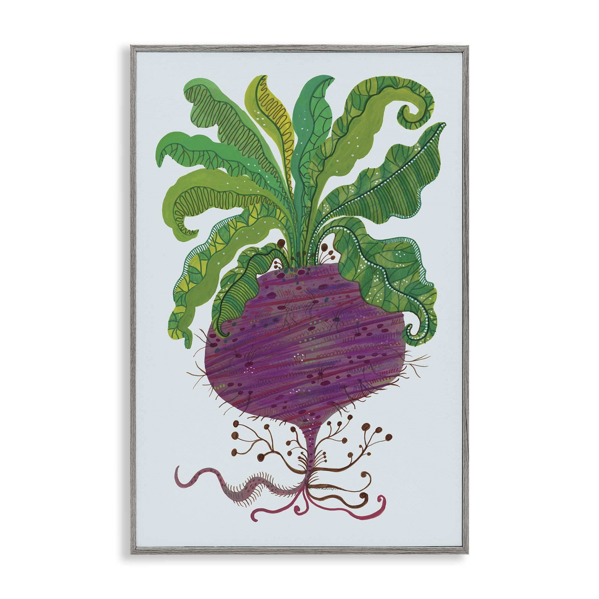 Stupell Industries BS-588-GFF-16X24 Stylized Beetroot Vegetable Framed Giclee design by Kay Widdowson