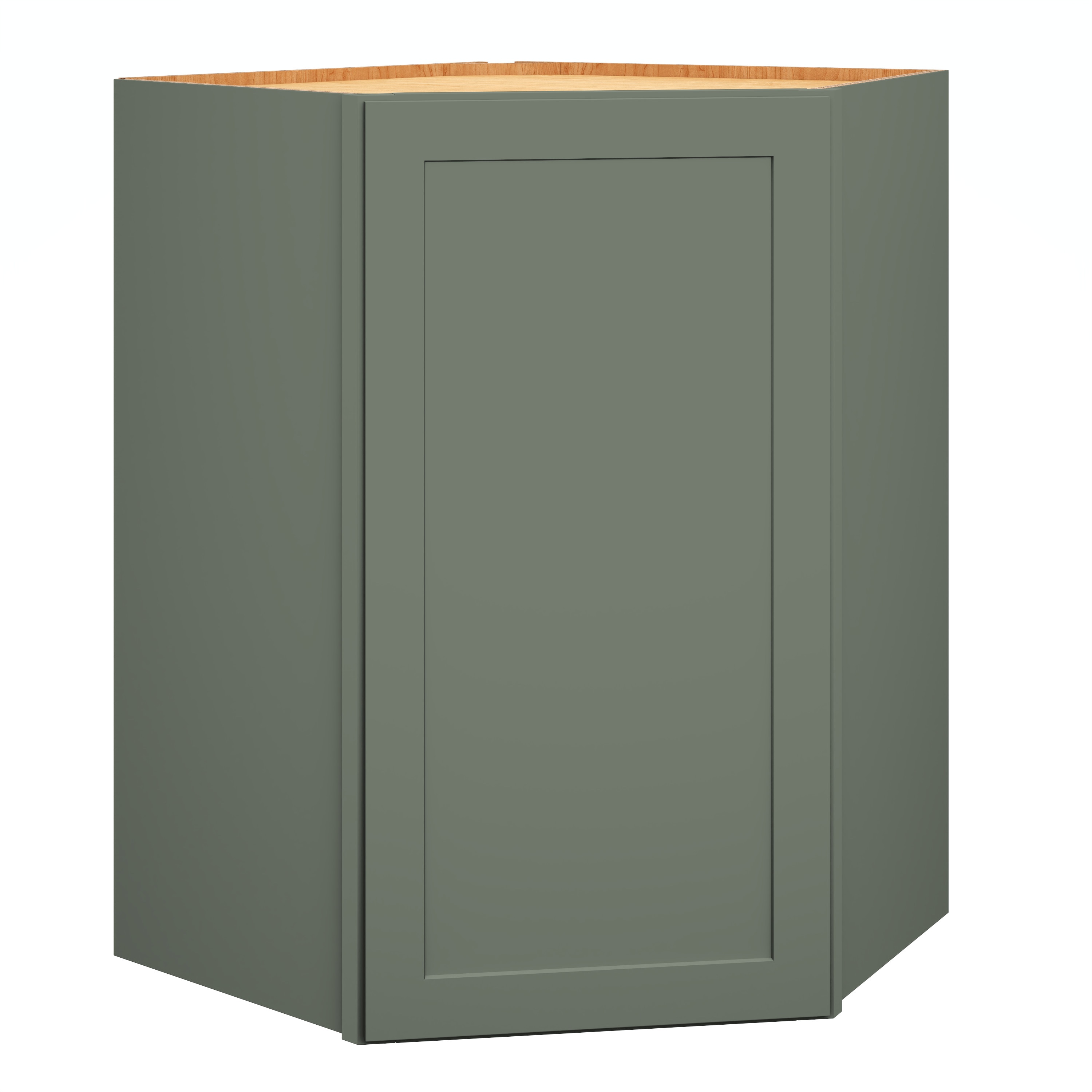 Diamond Express 61H-DW362424R Jamestown 24-in W x 36-in H x 24-in D Retreat Green Diagonal Corner wall Fully assembled Plywood Cabinet (Recessed Panel Shaker)