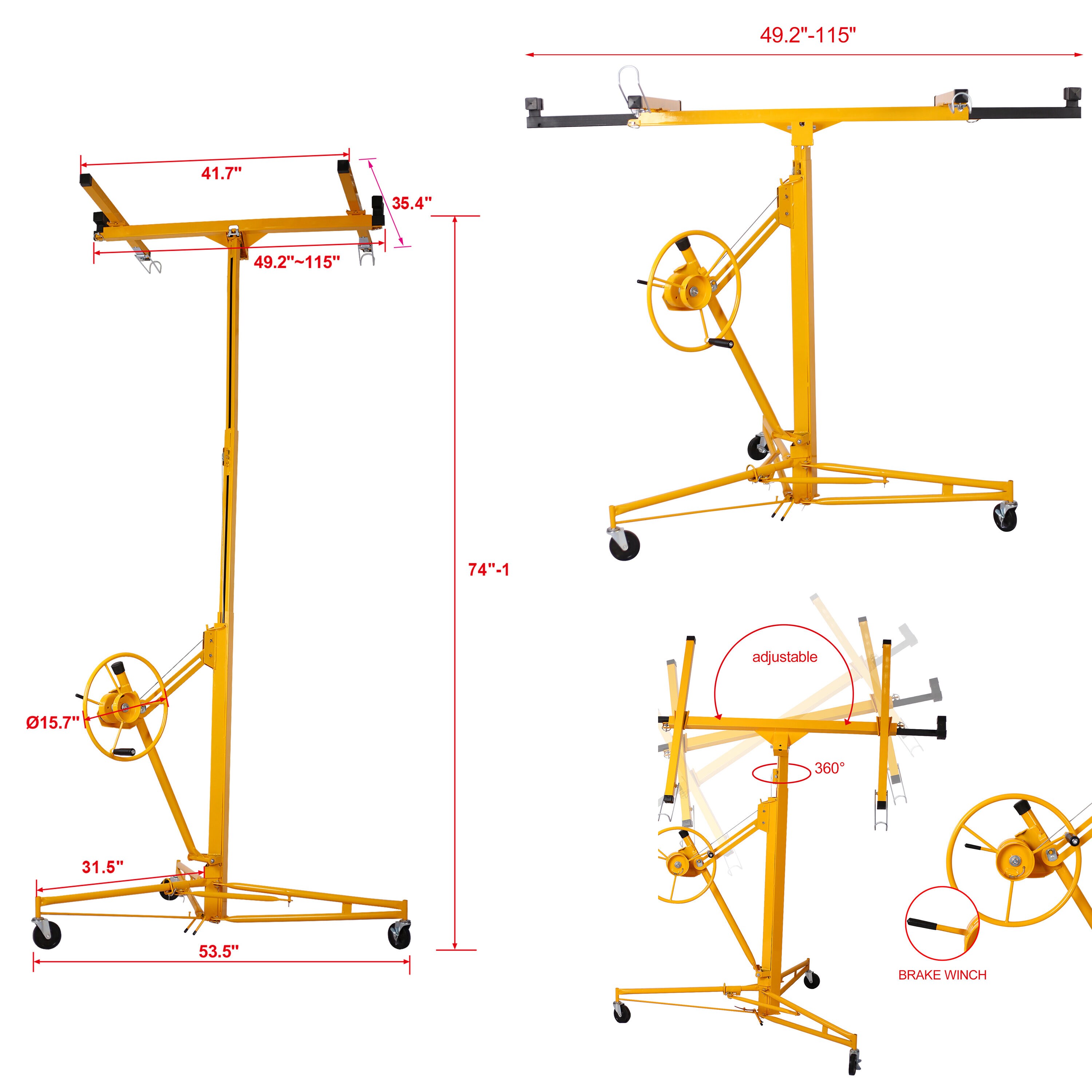 AHIOU HOME ZAAHG-38730 Drywall-Panel-Carriers - View #8