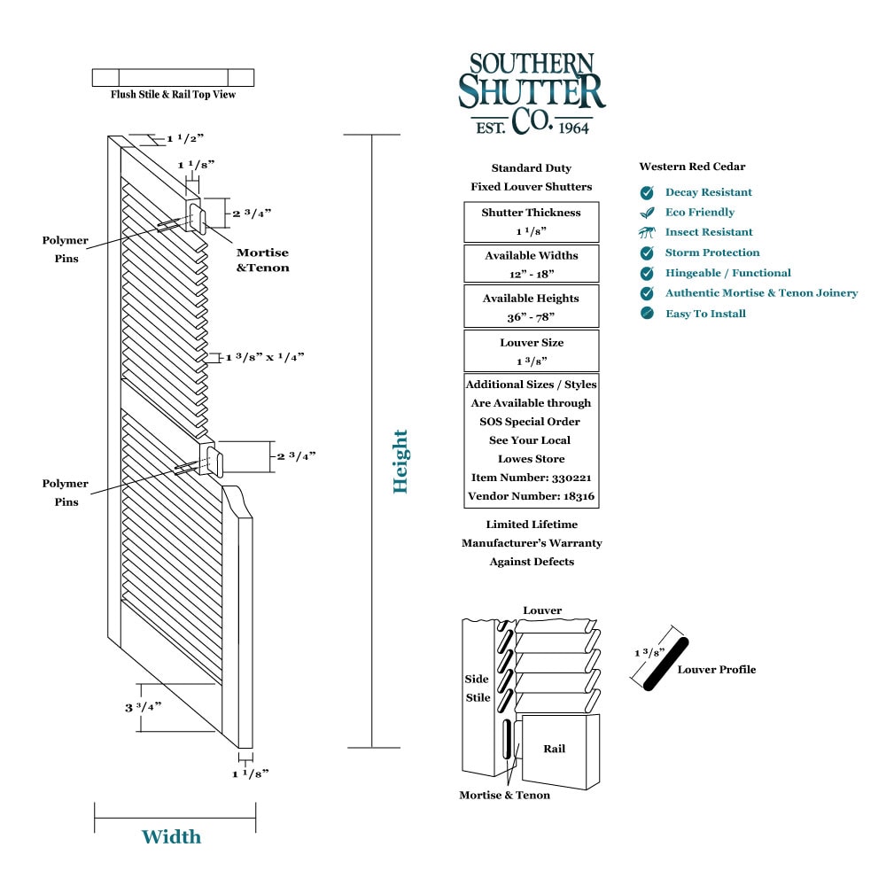 Southern Shutter TL1855 Exterior-Shutters - View #2