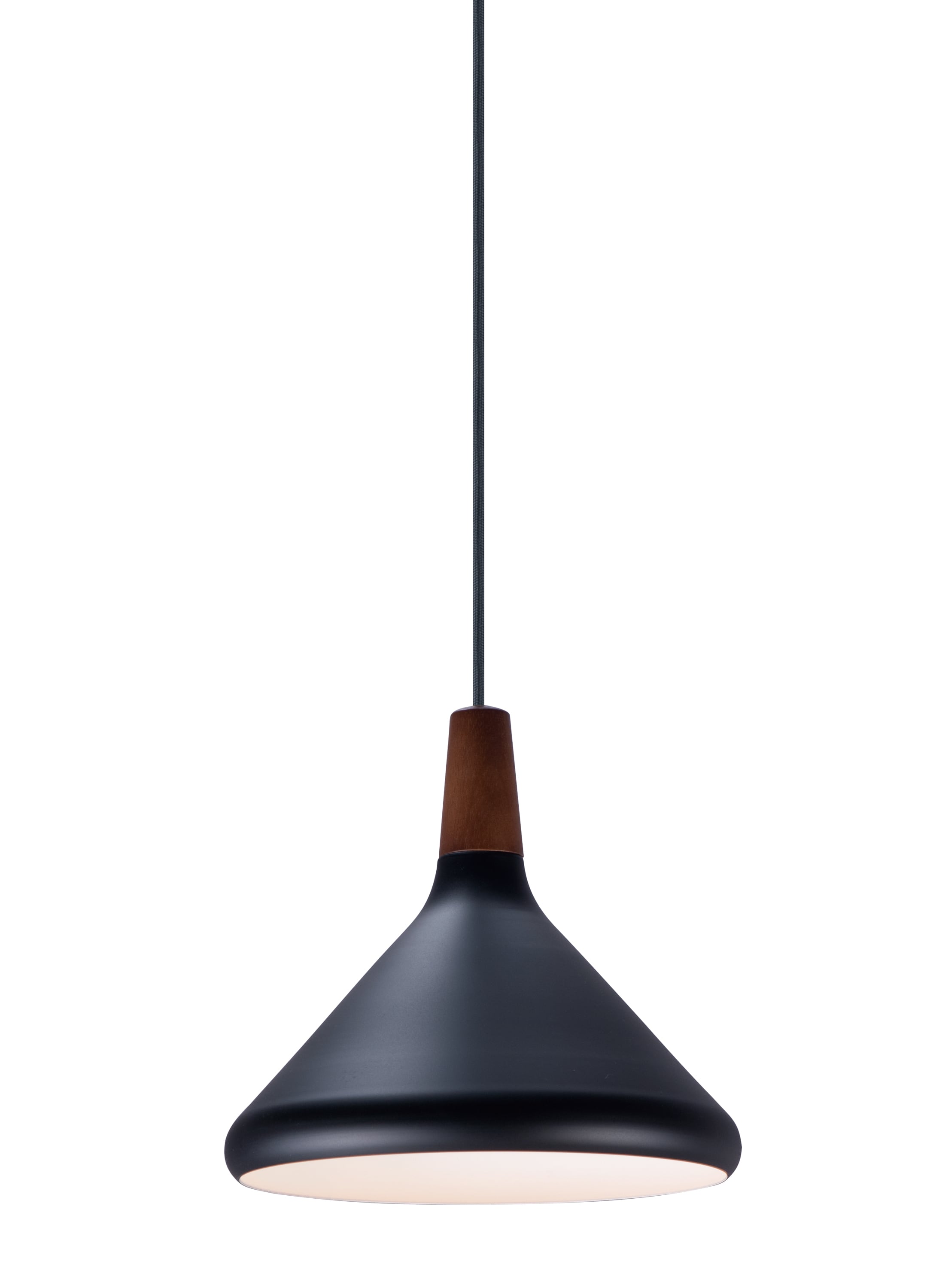 Maxim Lighting Nordic Walnut/Black Transitional Dome Mini Pendant Light ...