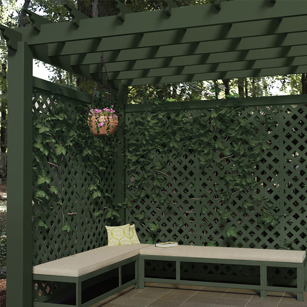 Deckorators 1 8 In X 48 In X 8 Ft Dark Green Plastic Traditional Lattice In The Lattice