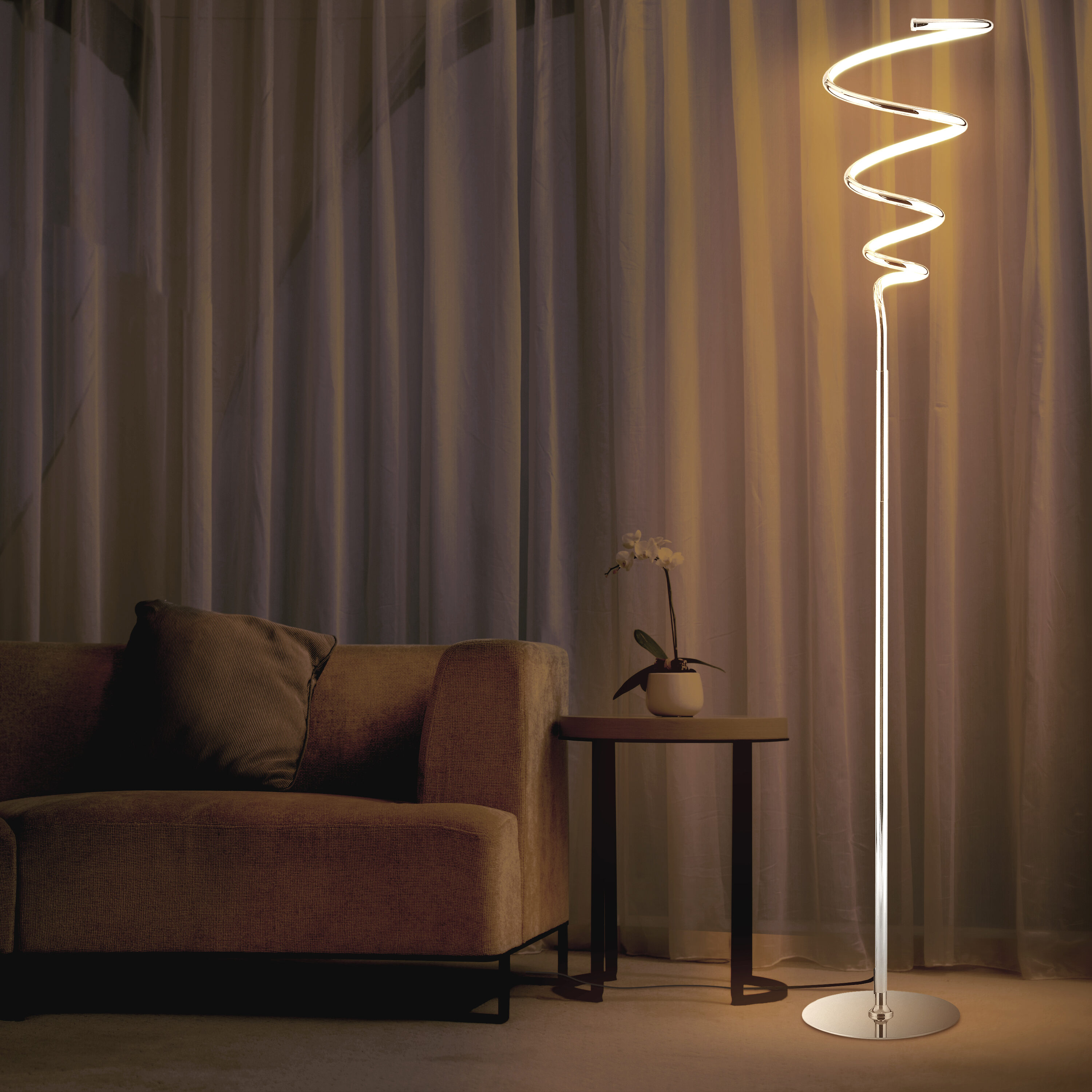 Arc 60.5" Black Polished Steel Modern LED Floor Lamp