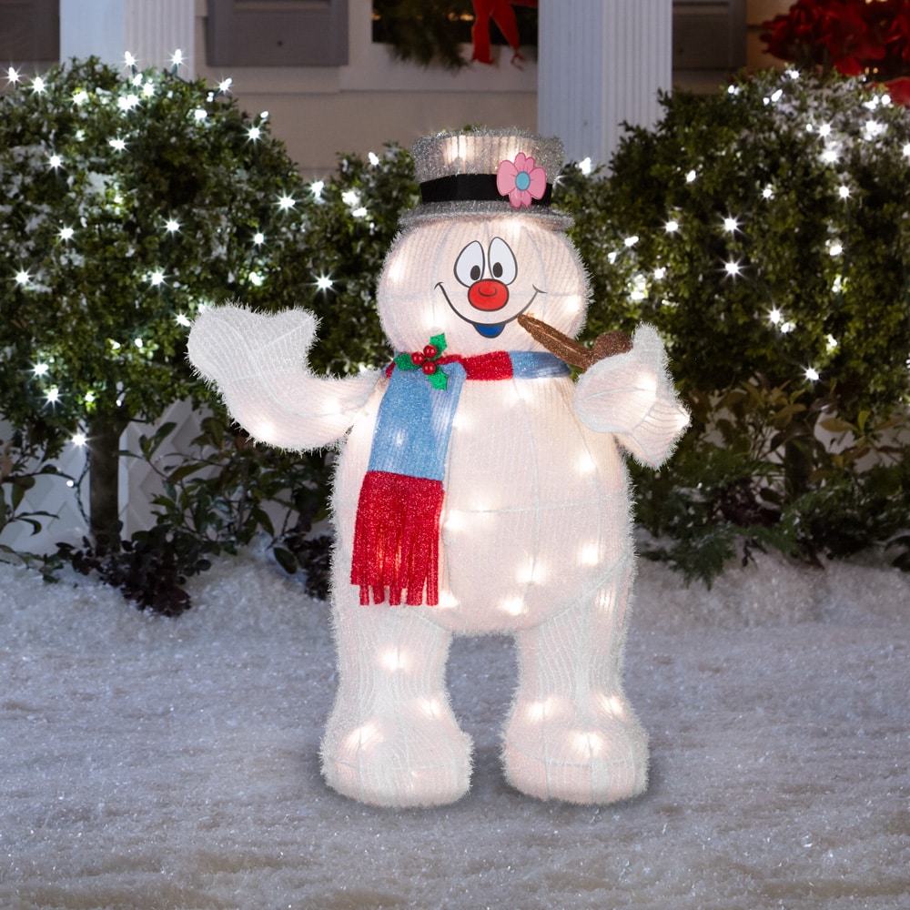 Gemmy Frosty The Snowman 28.35-in Licensed Yard Decoration with Clear ...