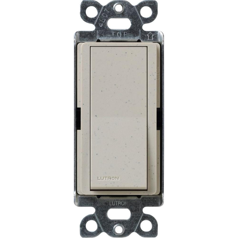 Lutron SC-1PS-ST Claro 15-Amp Single-Pole Rocker Light Switch, Stone