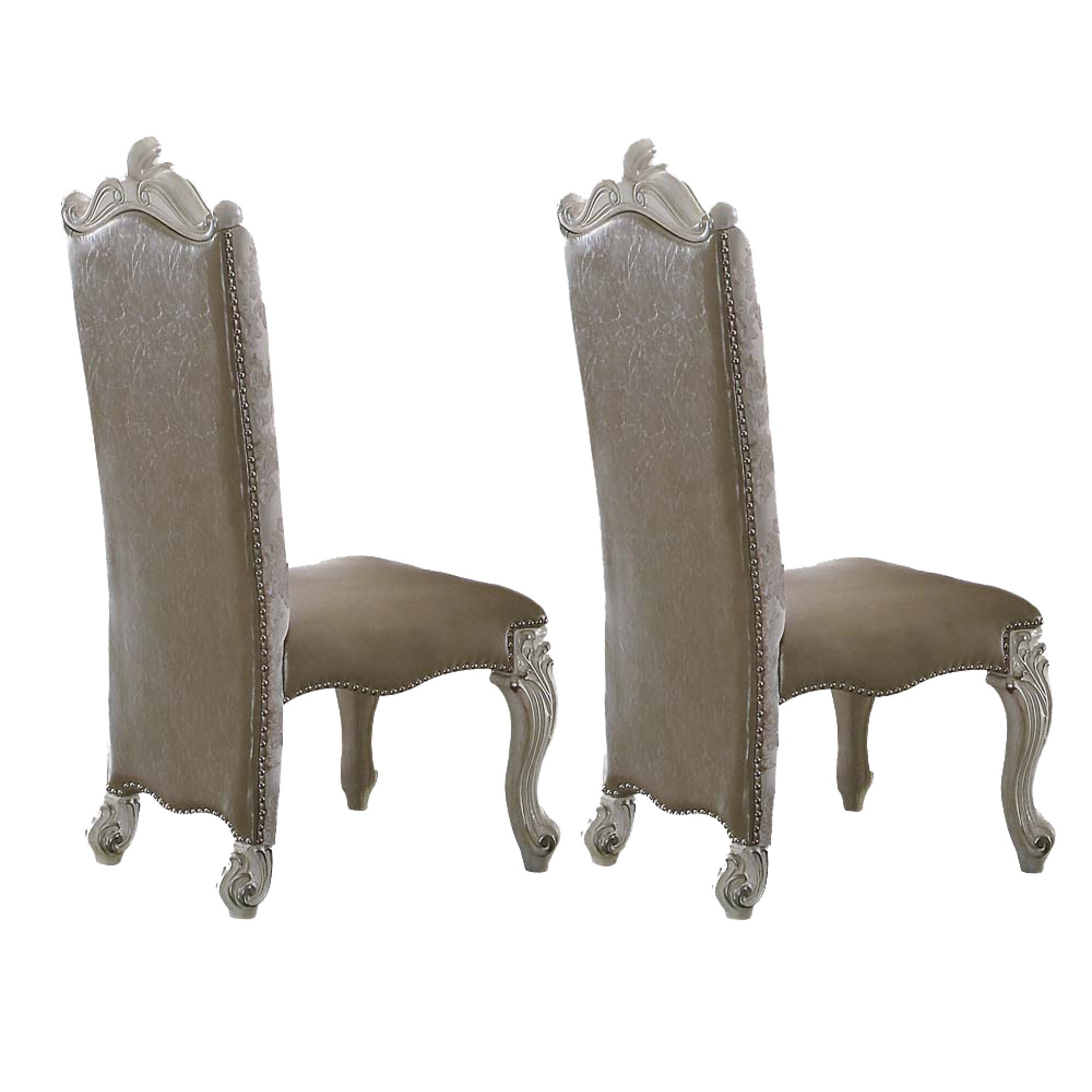 Benzara BM191296 Set of 2 Contemporary/Modern Faux Leather Upholstered Side Chair (Wood Frame)