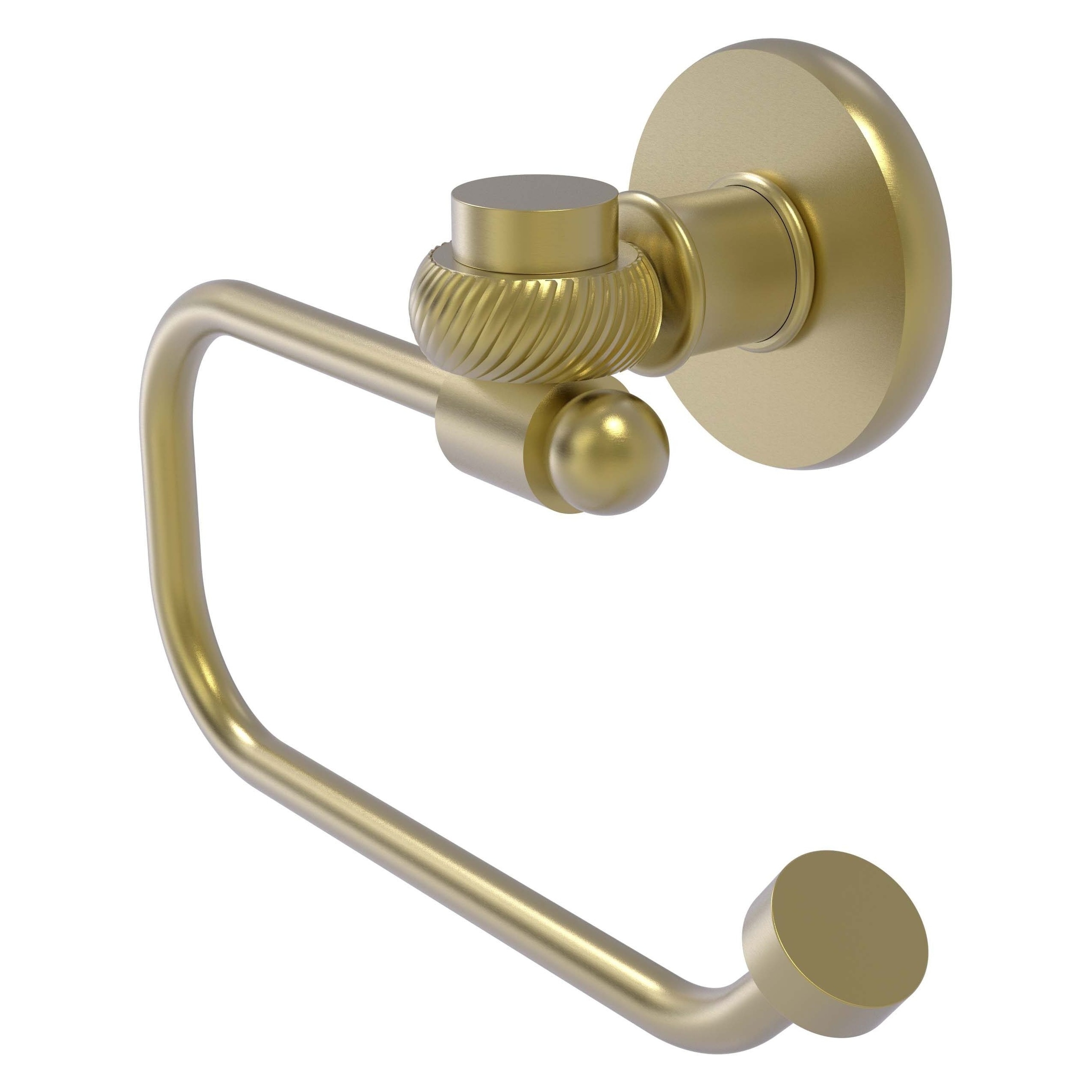 Allied Brass 2024ET-SBR Continental Satin Brass Wall mount Single post Toilet Paper Holder 1 -Rolls with Storage