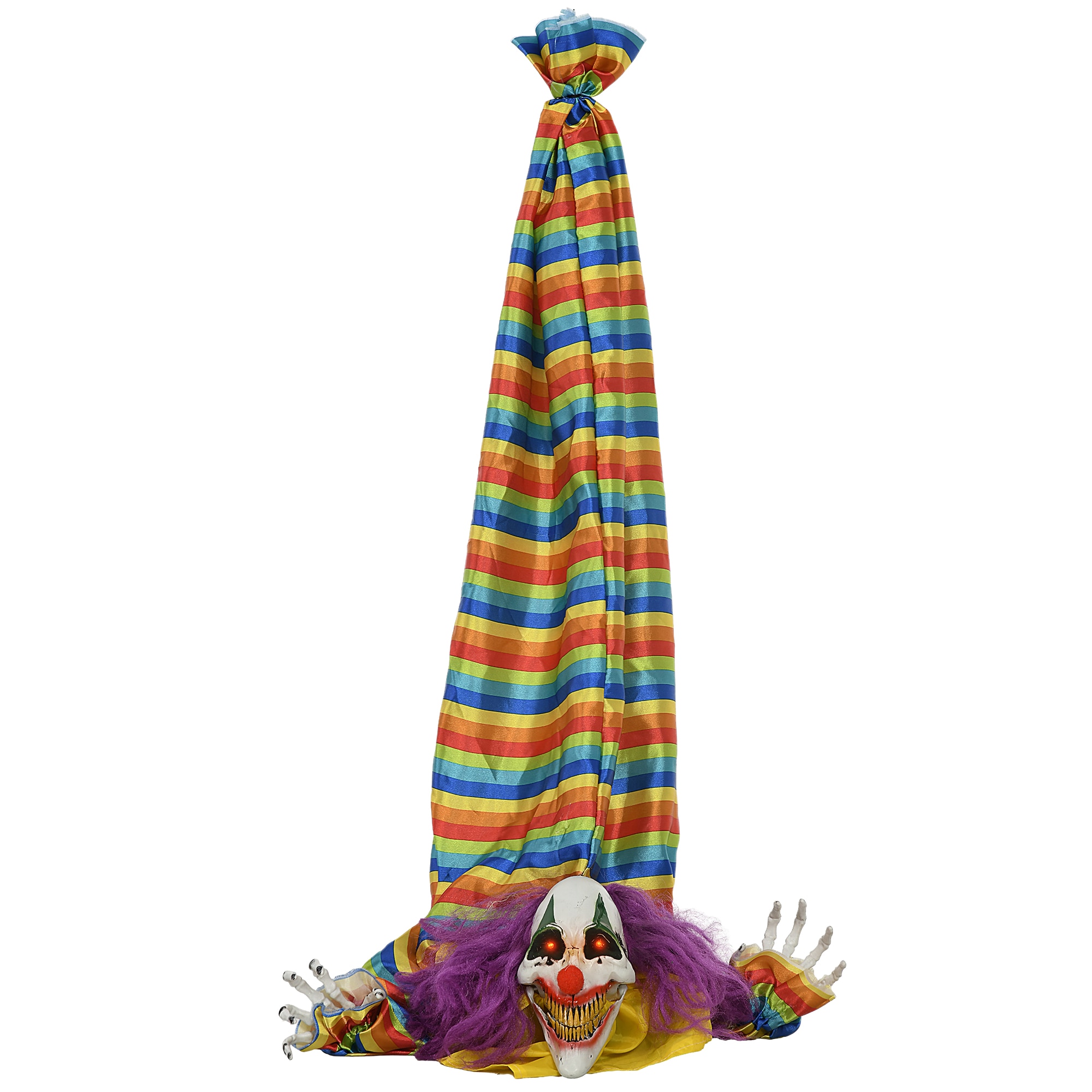 LOVMOR SF-L-W2225P229453 4 ft Outdoor Halloween Decoration Clown Corpse Sound and Motion Activated Animated Prop with Light Up and Circus Music