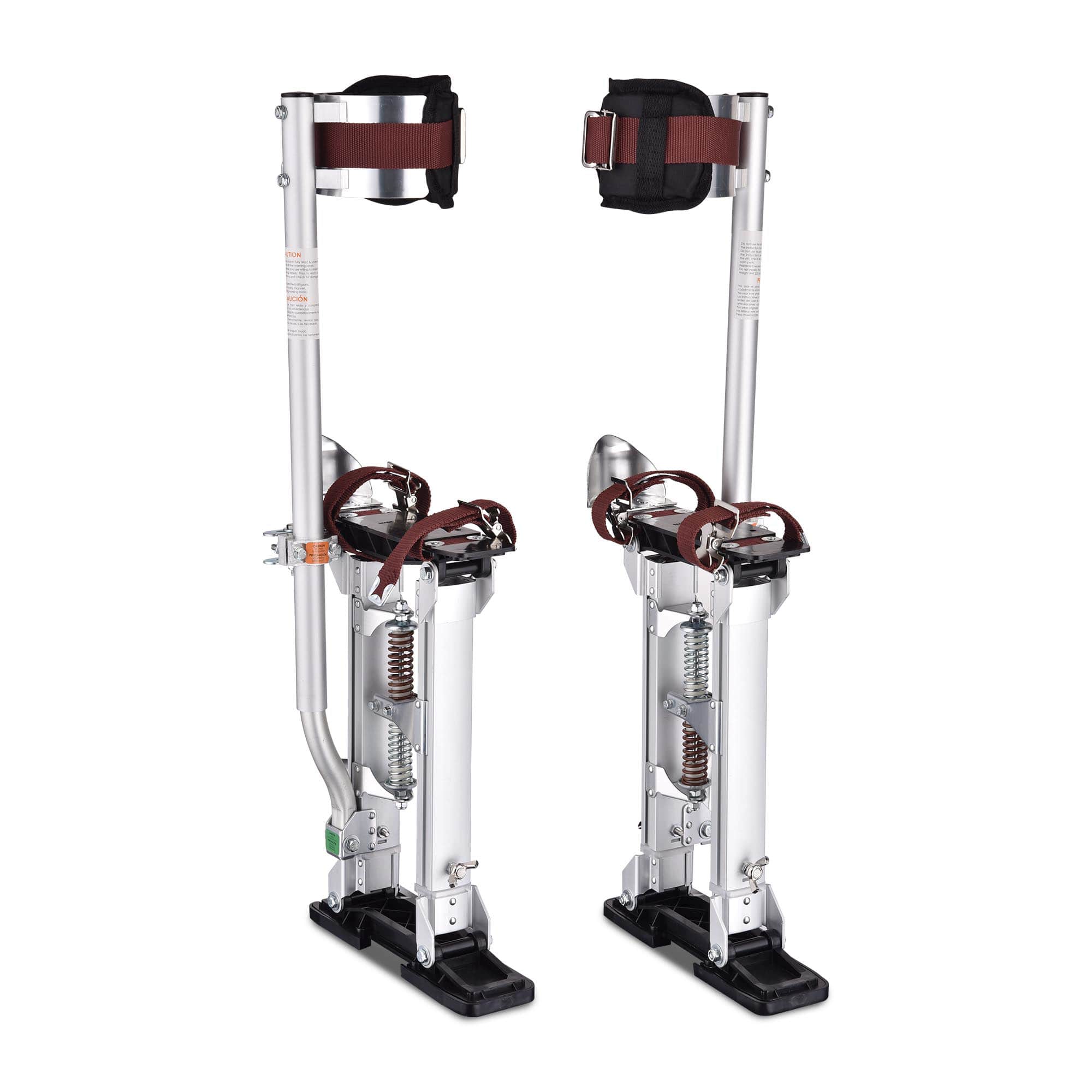 Yescom 16-24 inch Drywall Stilts Adjustable Aluminum Painting Tool Sheetrock Lift with Leg Pads Protection for Painter Taping Silver YES0539 #08STI005-1624-11-LO
