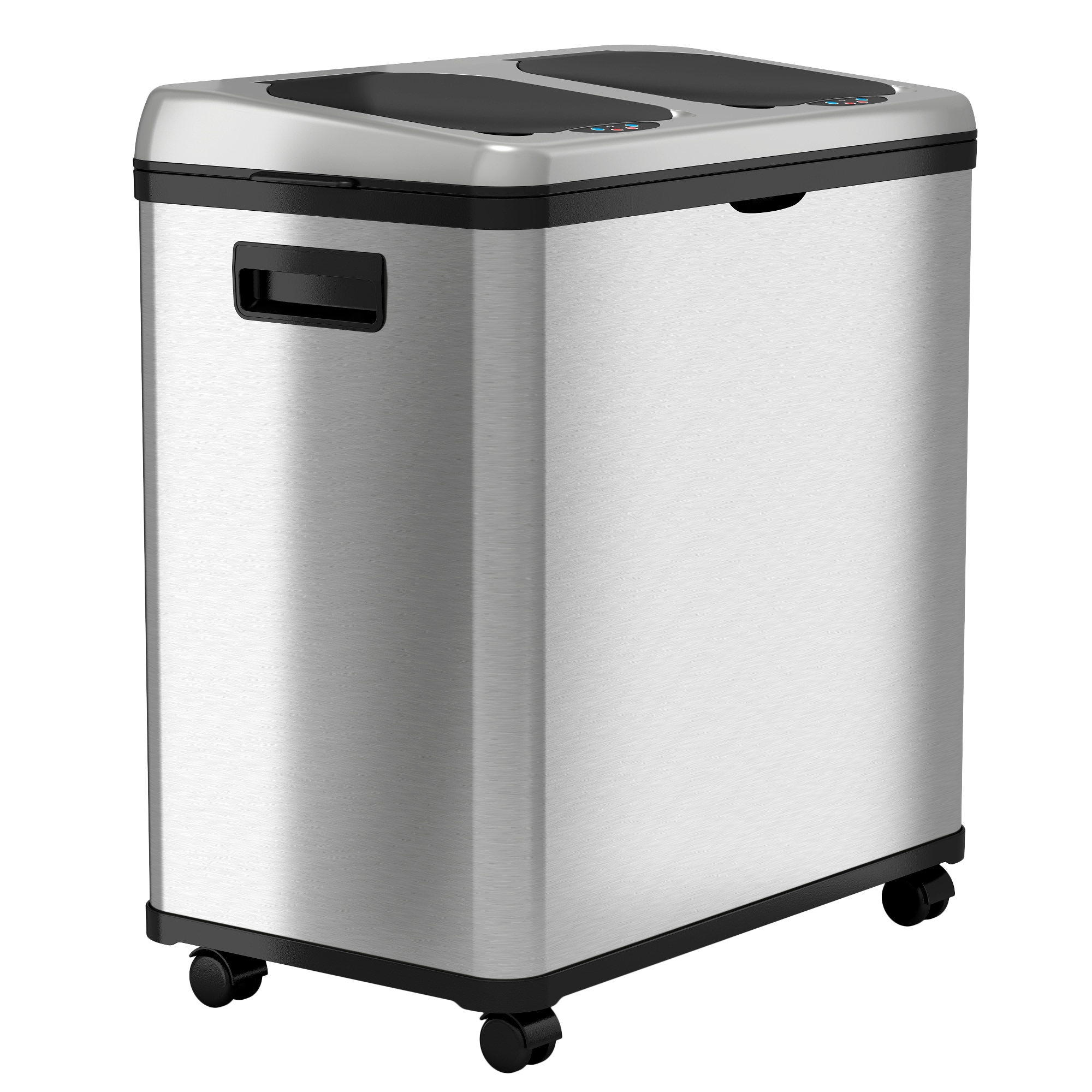 13 Gallon Stainless Steel Dual Kitchen Trash Can Home Zone Living