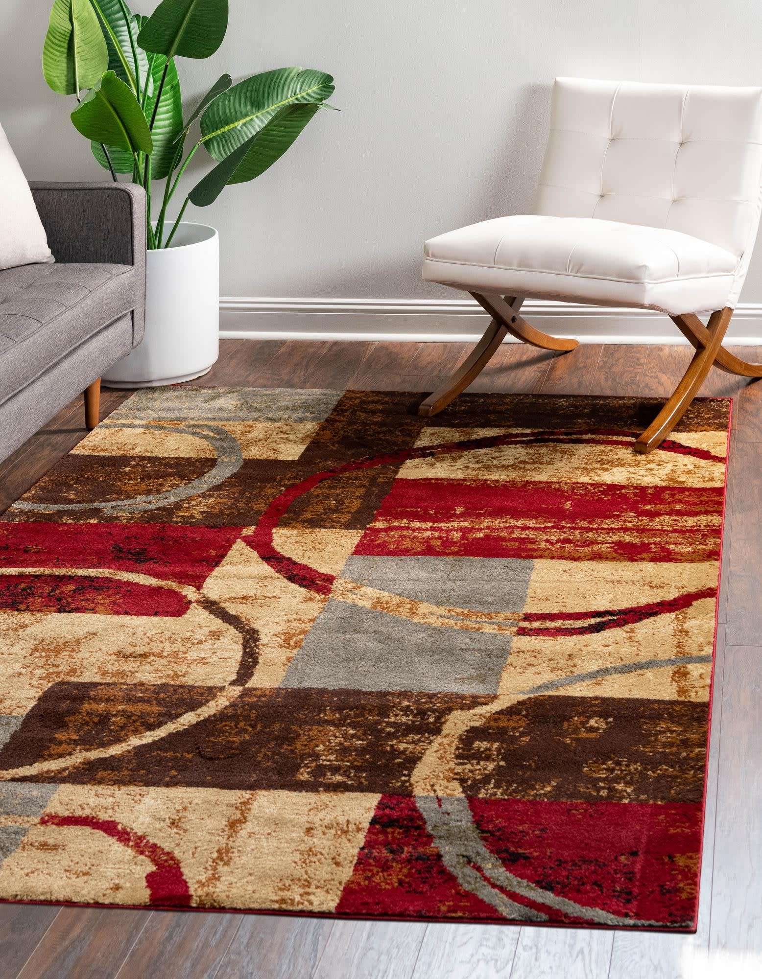 Unique Loom 3137949 Barista 9 x 12 (ft) Loomed Polypropylene Multi Rectangular Indoor Geometric Area rug