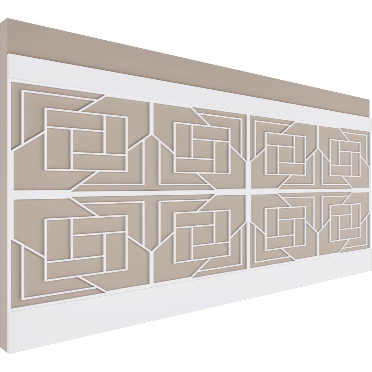 Ekena Millwork WPK40X94LLD 40-in x 94-1/2-in Smooth Paintable/Stainable White PVC Wainscoting Wall Panel ( 26.24-sq ft )