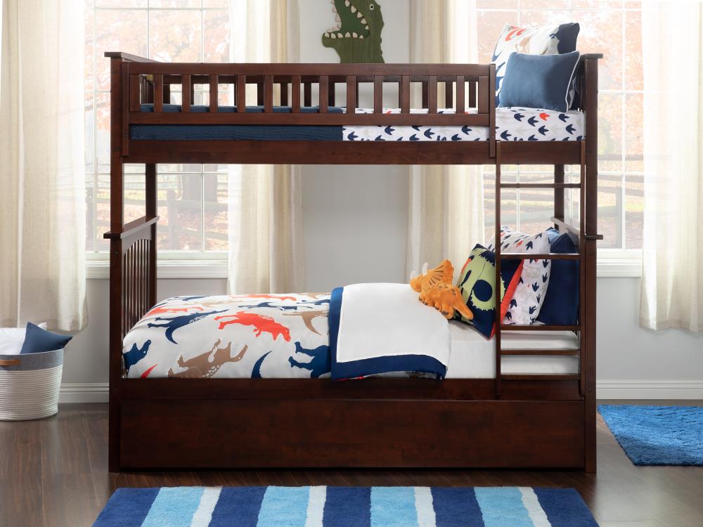 AFI Furnishings Columbia Walnut Twin Over Twin Bunk Bed in the Bunk ...