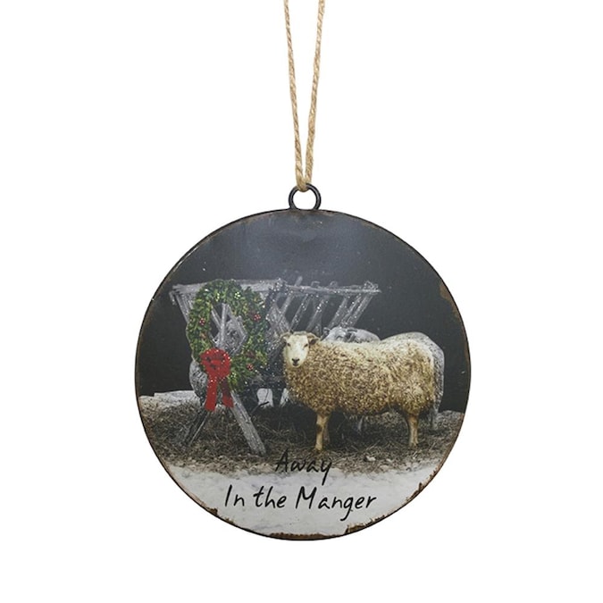 Melrose International SHEEP BY MANGER DISC ORNAMENT SET in the ...