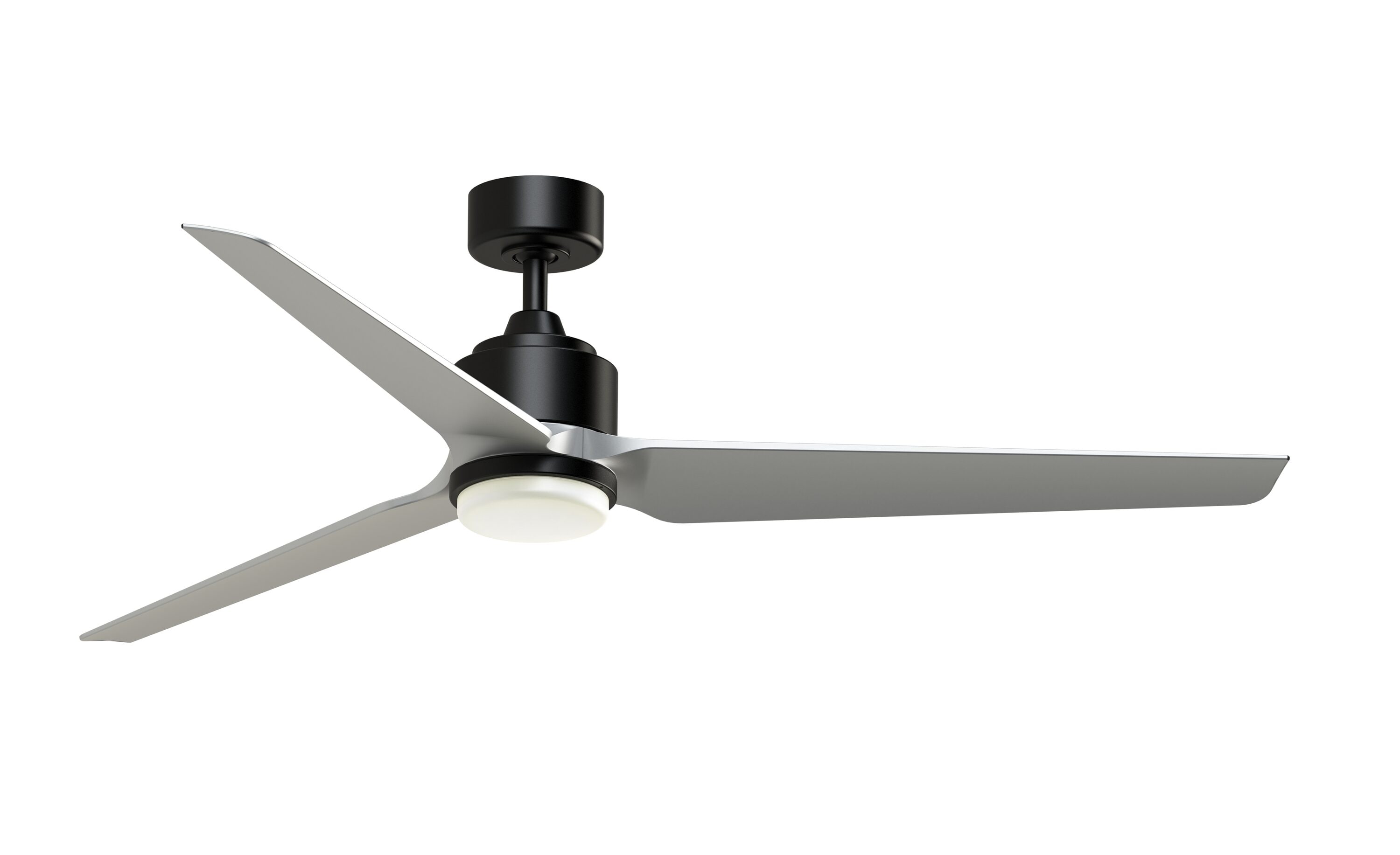 Fanimation FPD8515BLW-64SLW-LK TriAire Custom 64-in Color-Changing Integrated LED Outdoor Smart Black with Silver Blades Propeller Ceiling Fan With Light - Remote Included ( 3 -Blade )