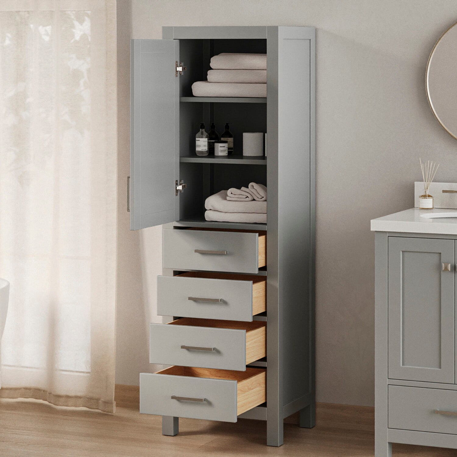 ARIEL A2065-LC-GRY Linen-Cabinets - View #4