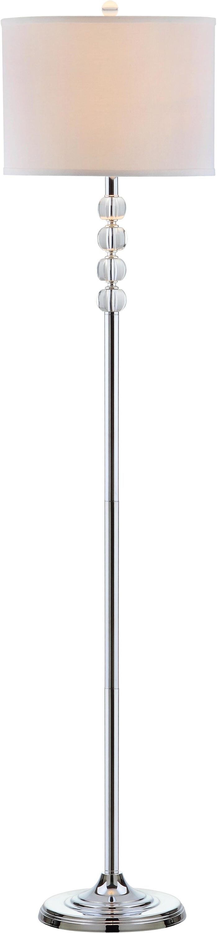 Vendome Chrome Floor Lamp with White Barrel Shade
