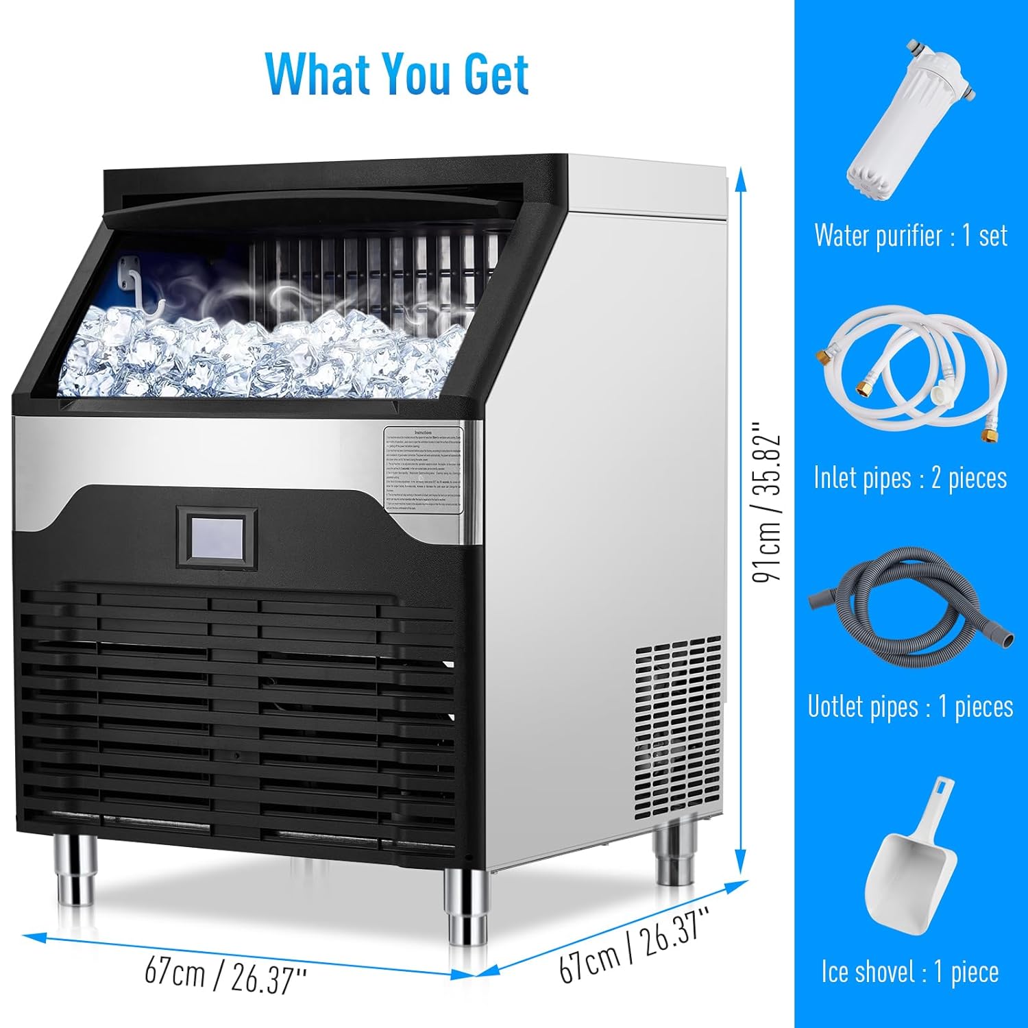 Qeetex LHF-ZBJ-PHO-0ZHL12TA Commercial-Ice-Makers - View #3