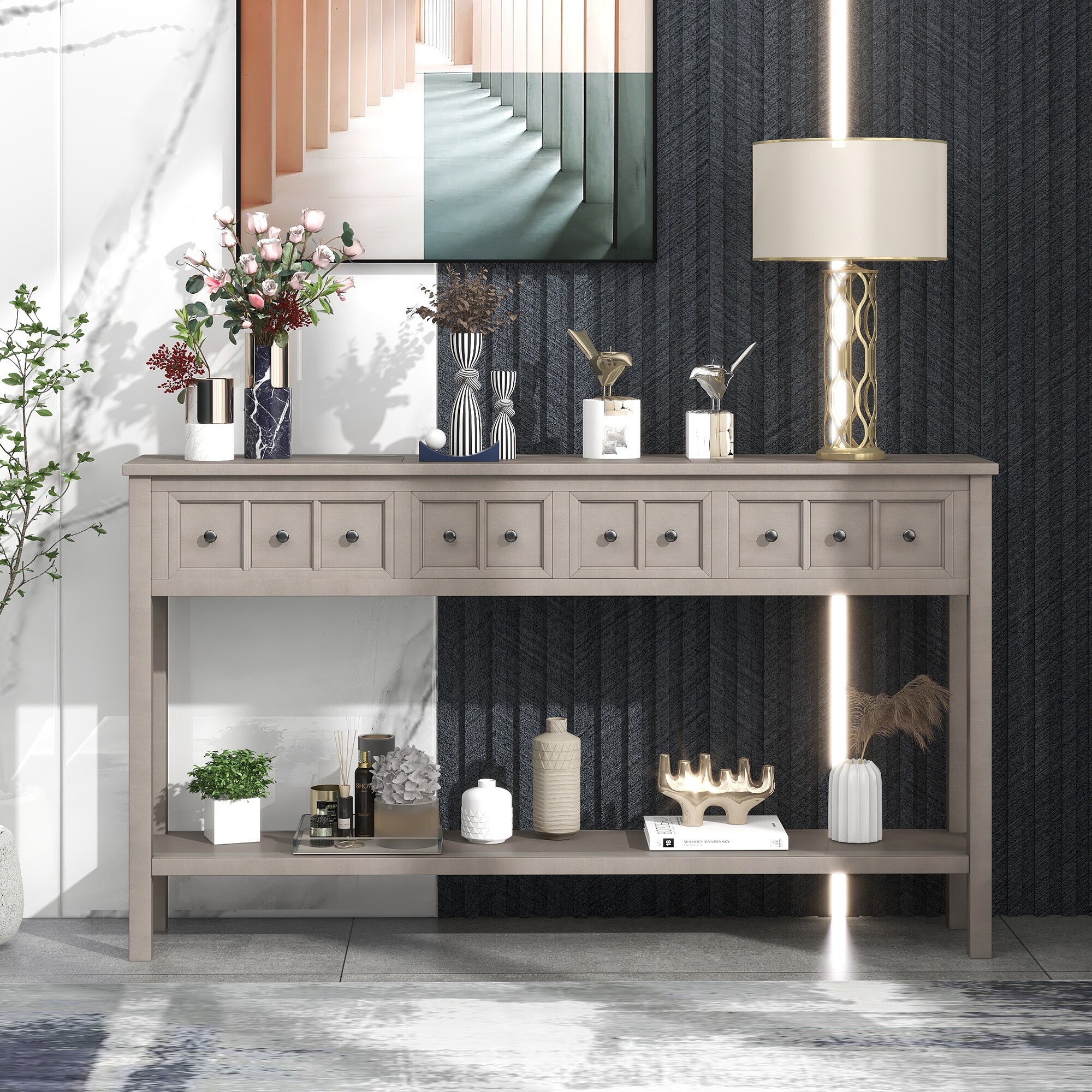 Mondawe OR-W7820K-TR Rustic Distressed Console Table