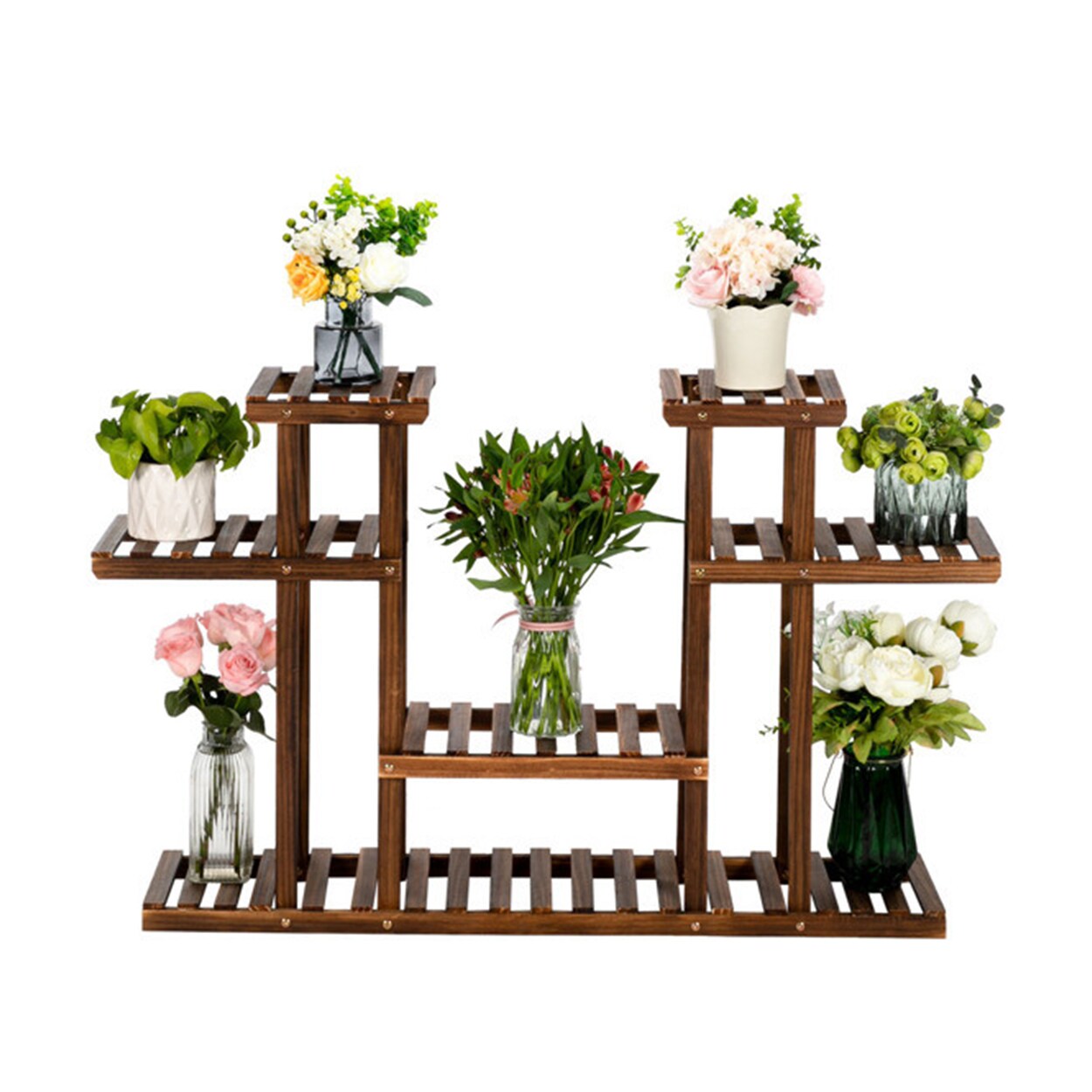 AHIOU HOME ZAAHD-HGZH6UPS Everett 28.74-in H x 42.91-in W Brown Indoor/Outdoor Novelty Wood Plant Stand