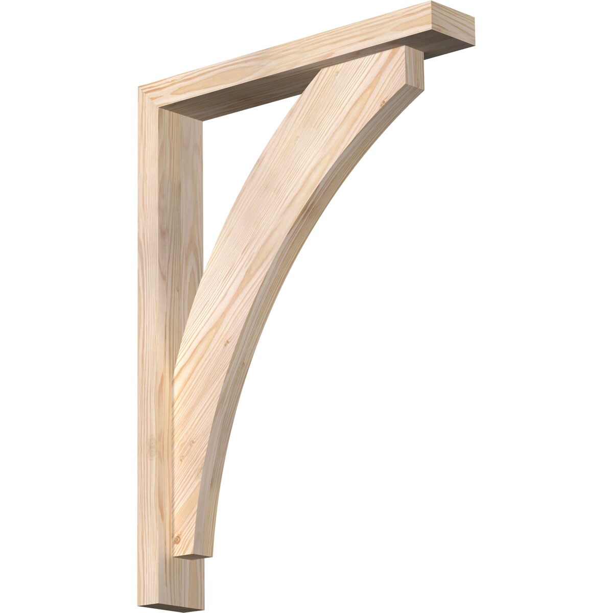 Ekena Millwork 1464118 Thorton Block Smooth Bracket with Offset Brace 3-1/2-in x 20-in x 28-in Douglas fir Brown Wood Standard bracket