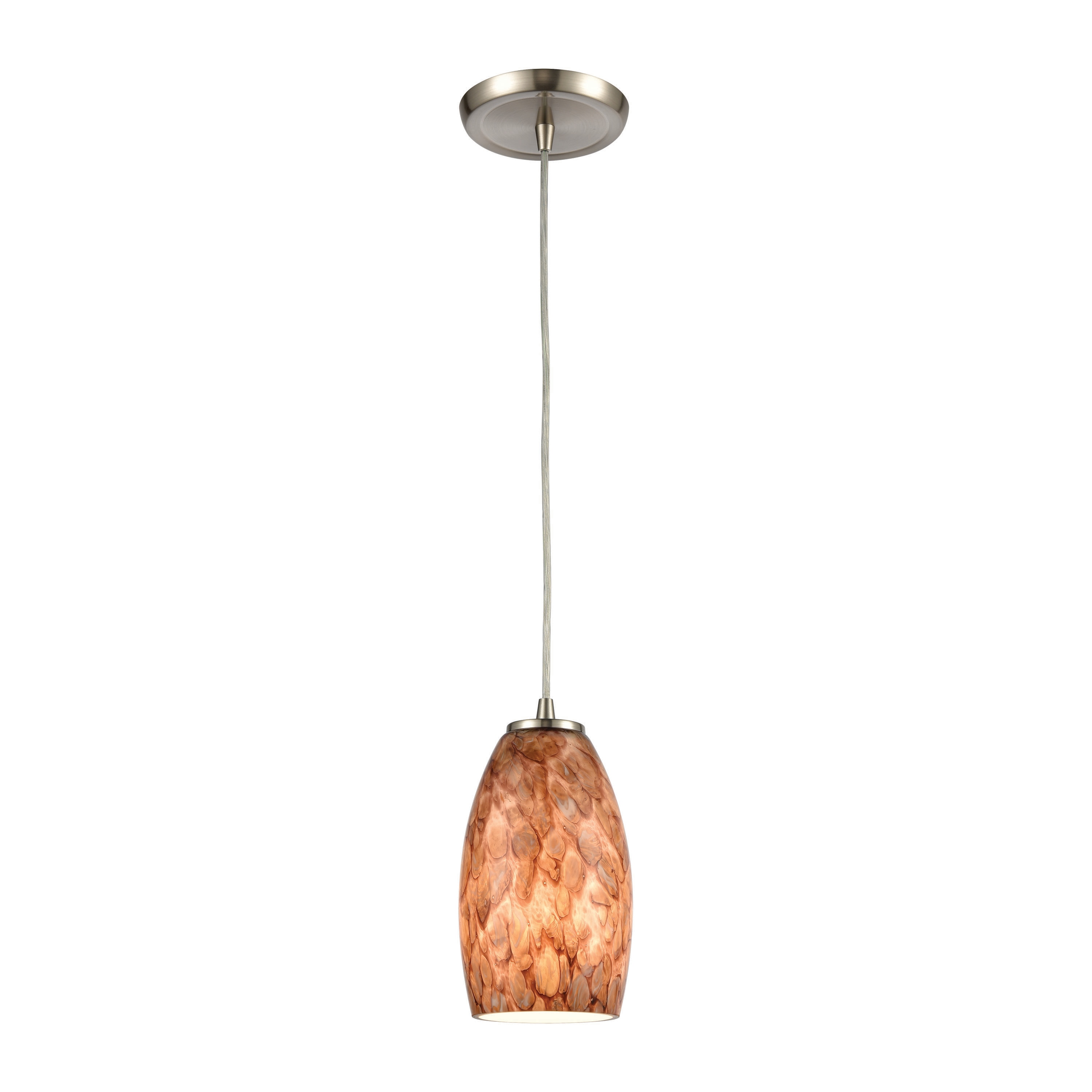 Westmore by ELK Lighting LWPN-210920061 Roubaix 1 -Light Satin Nickel Transitional Bell Mini Hanging Pendant light