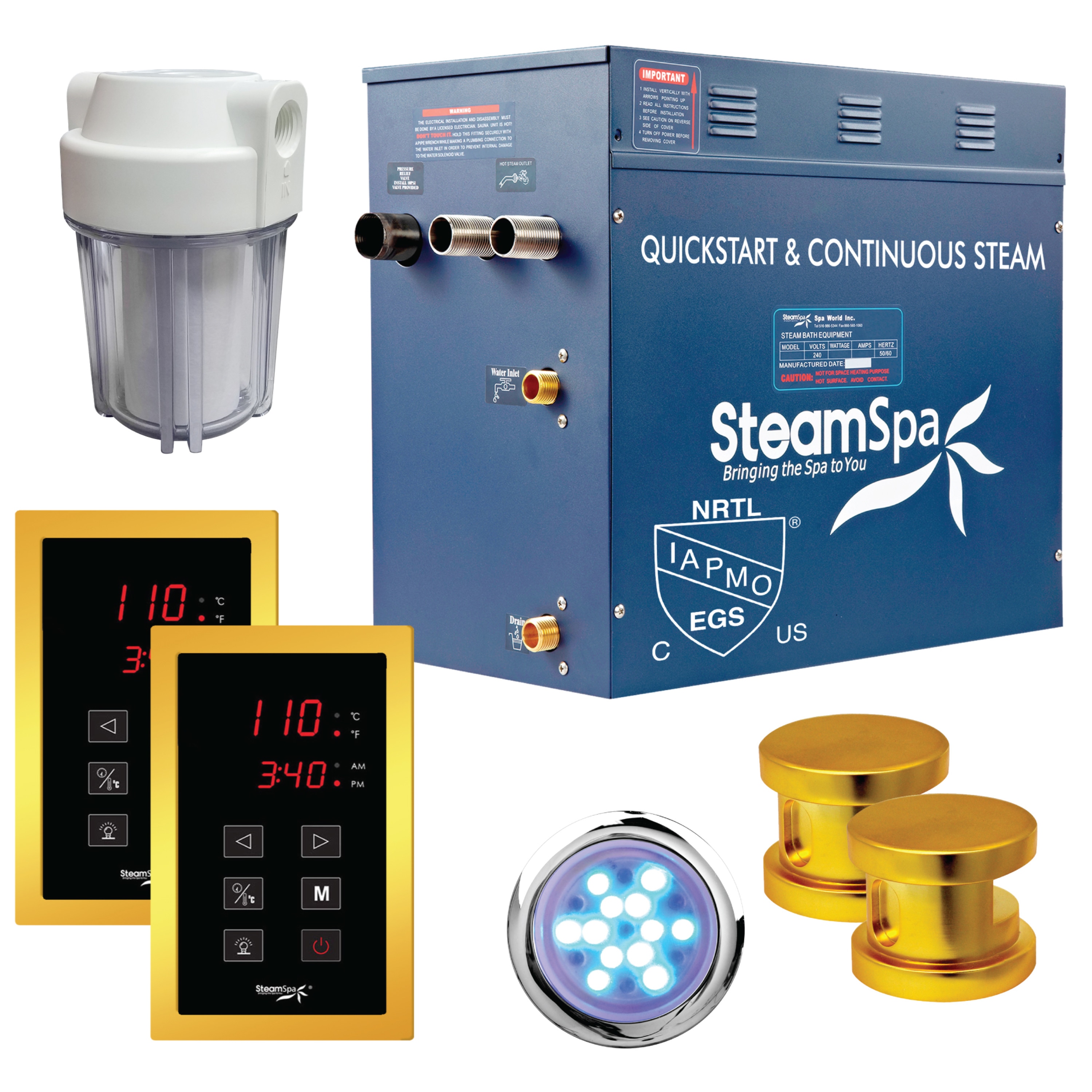 SteamSpa Royal 10500-Watts Gold Steam generator #RYT1050GD