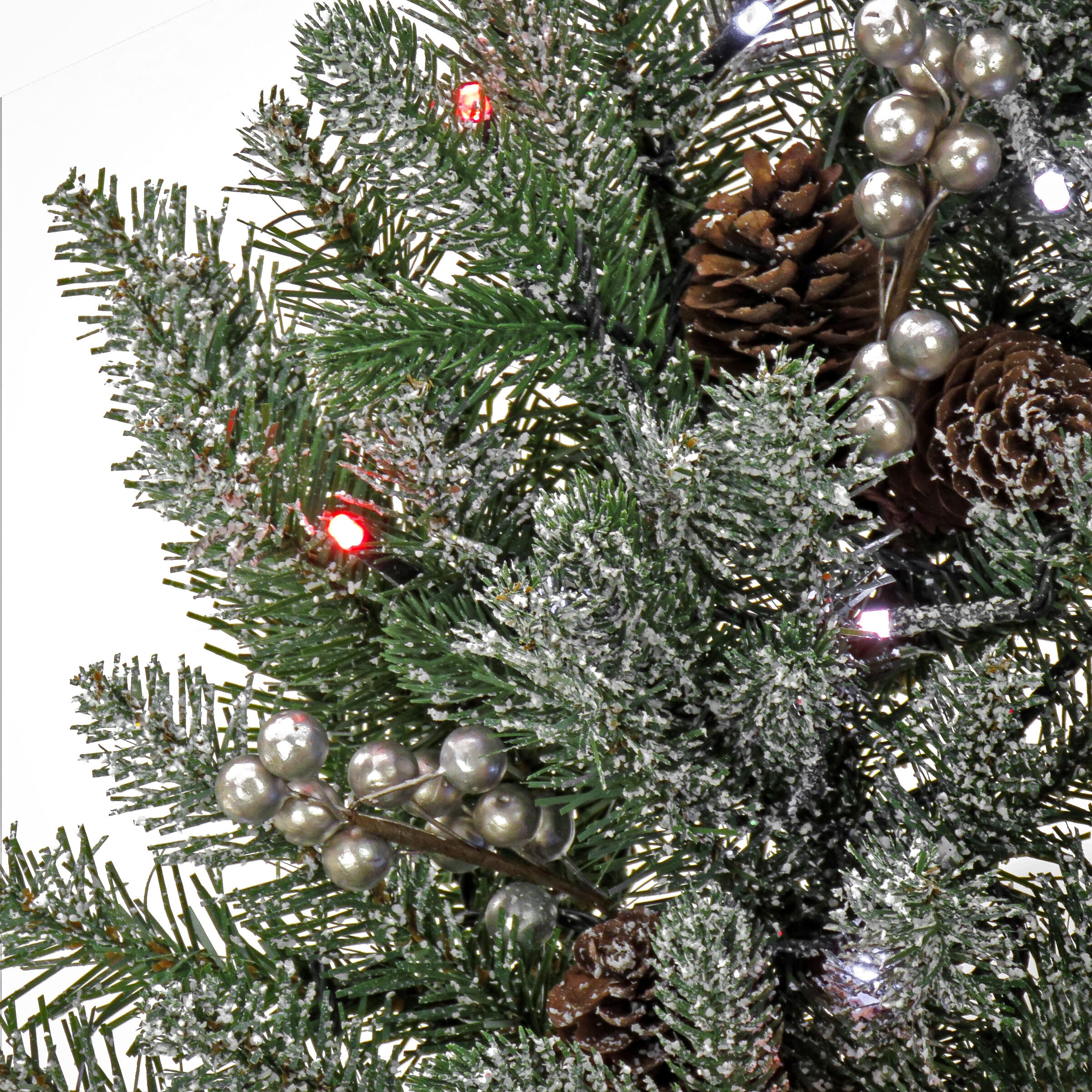 30" Snowy Morgan Spruce Wreath with LED Lights