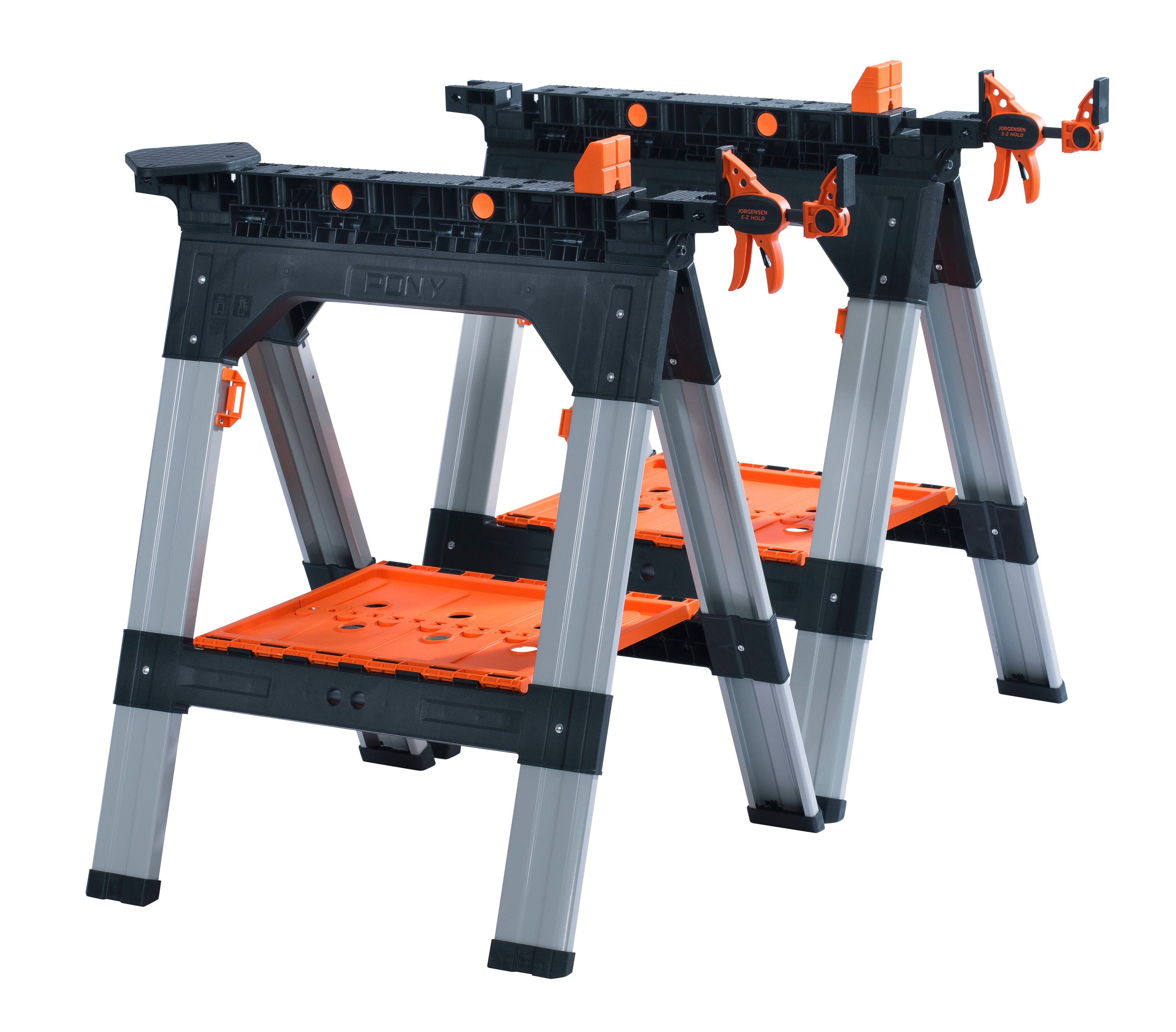 Pony 2-Pack 27-in W x 34.6-in H Steel; Plastic Saw Horse (1200-lb Capacity) | 60400
