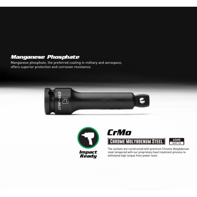 CrMo Capri Tools 1/2-Inch Drive Wobble Impact Extension Bar Set 3-Piece