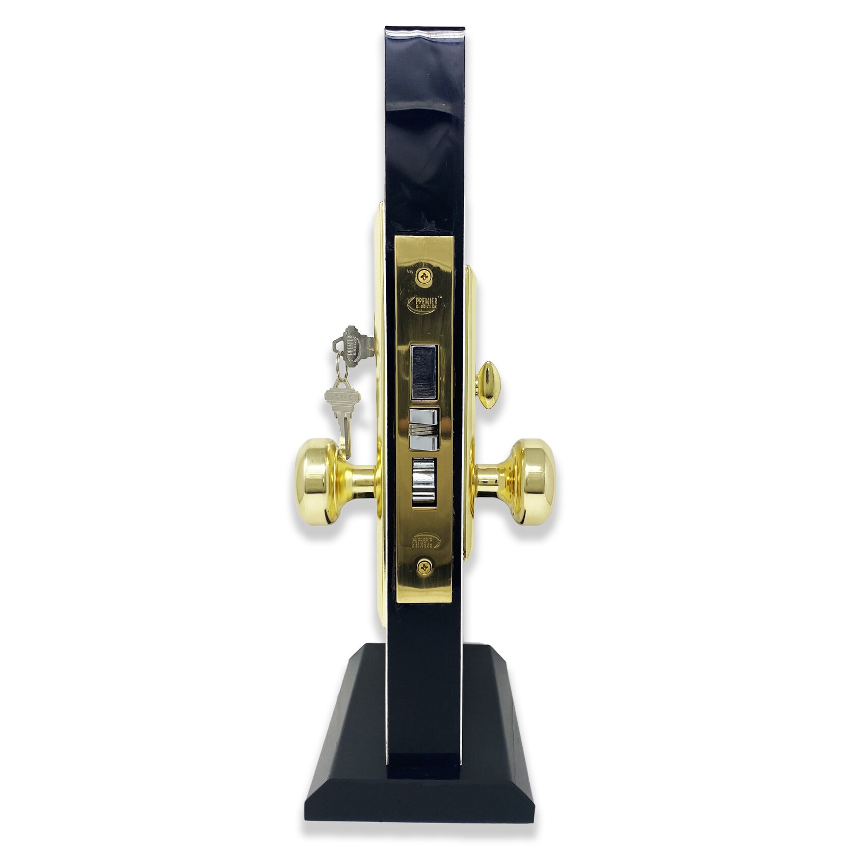 Premier Lock Polished Brass Universal Interior Hall/Closet Keyed Entry Door  Handle