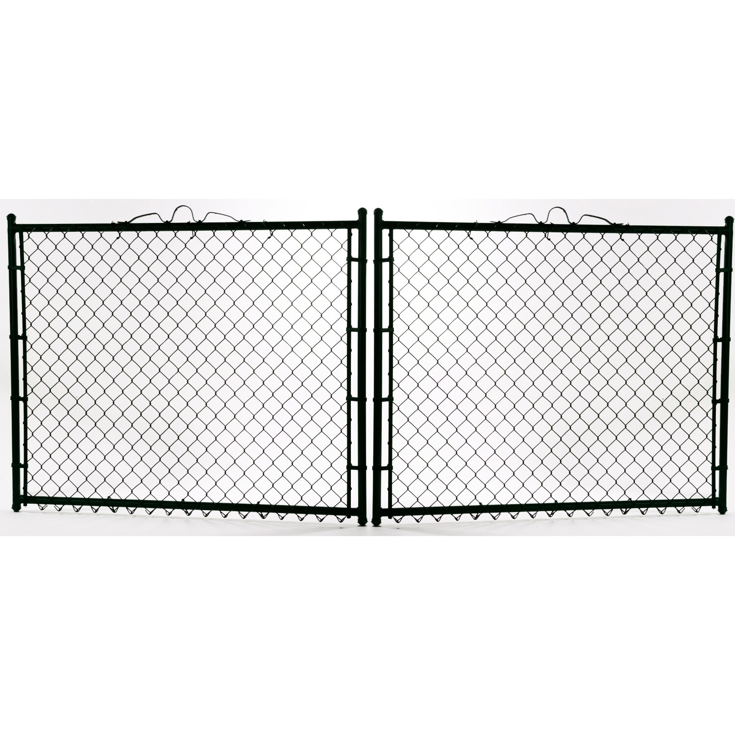  15071BK 3-ft H x 10-ft W Vinyl coated Metal Drive-thru Chain Link Fence gate 2-in -Mesh Size