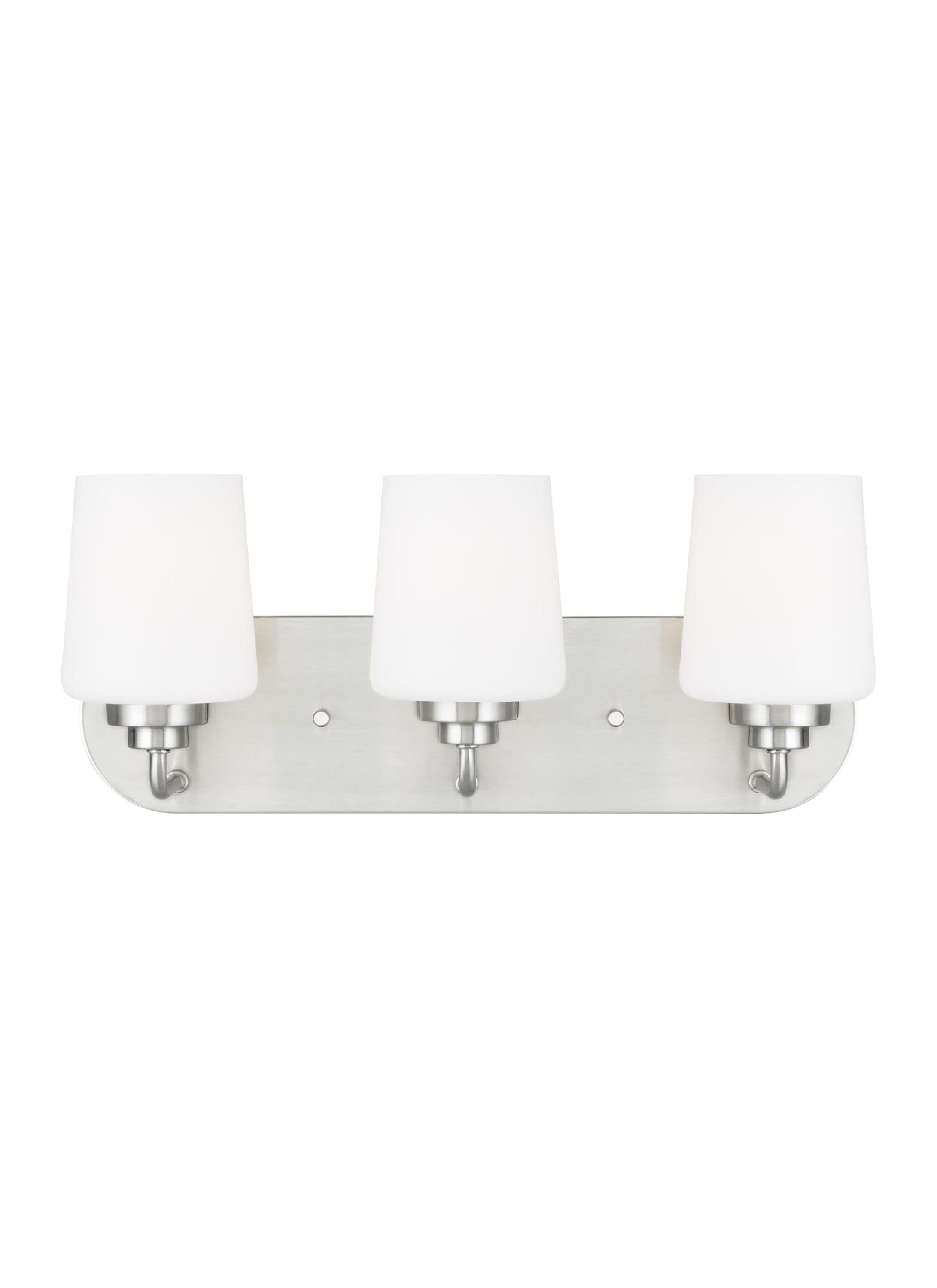 Generation Lighting 4402803EN3-962 Windom 18-in 3 -Light Brushed Nickel Traditional Vanity light