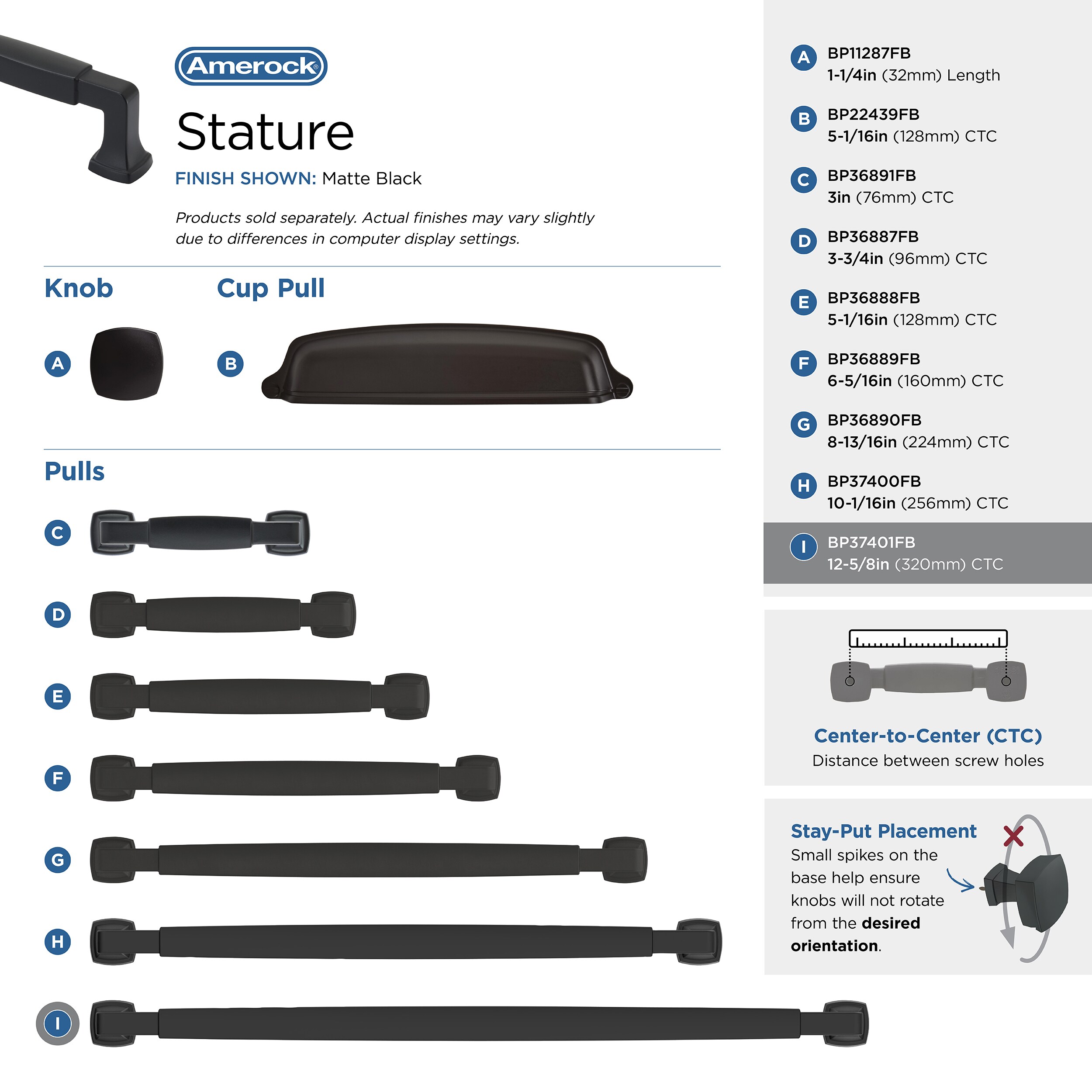Amerock BP37401FB Cabinet-Pulls - View #6