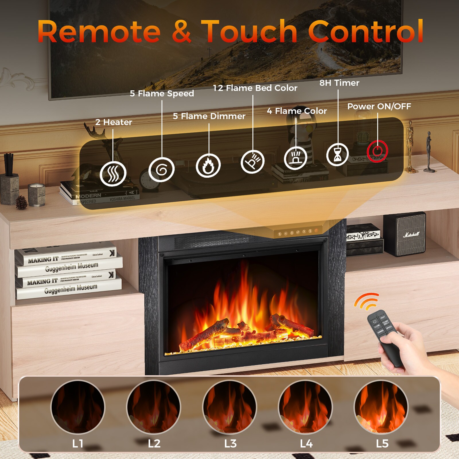 COWSAR LSSM2303PE Electric-Fireplaces - View #3