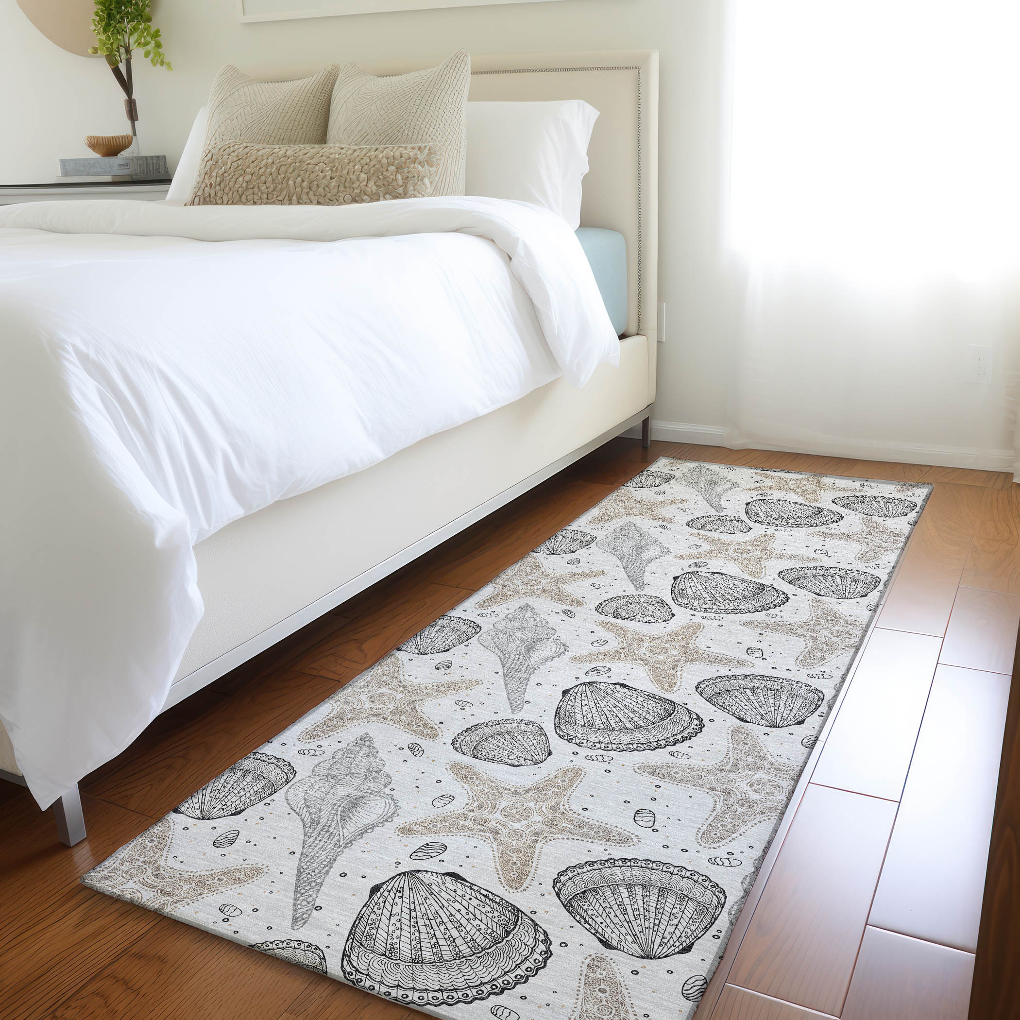 Addison Rugs AMF183FG2X8 Mayfield AMF183FG 2 x 7 (ft) Loomed Polyester Fog Rectangular Indoor Geometric Machine washable Area rug