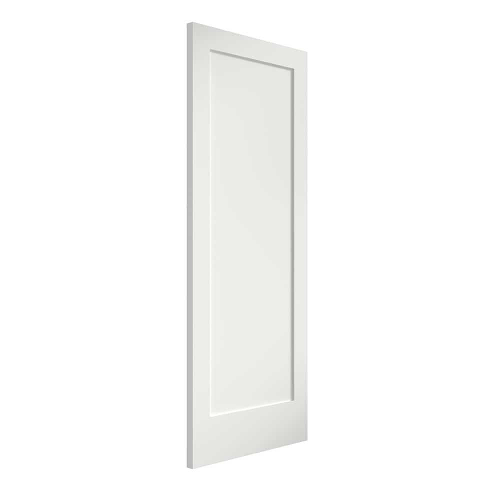 EightDoors 30-in x 80-in White 1-panel Square Frosted Glass Solid