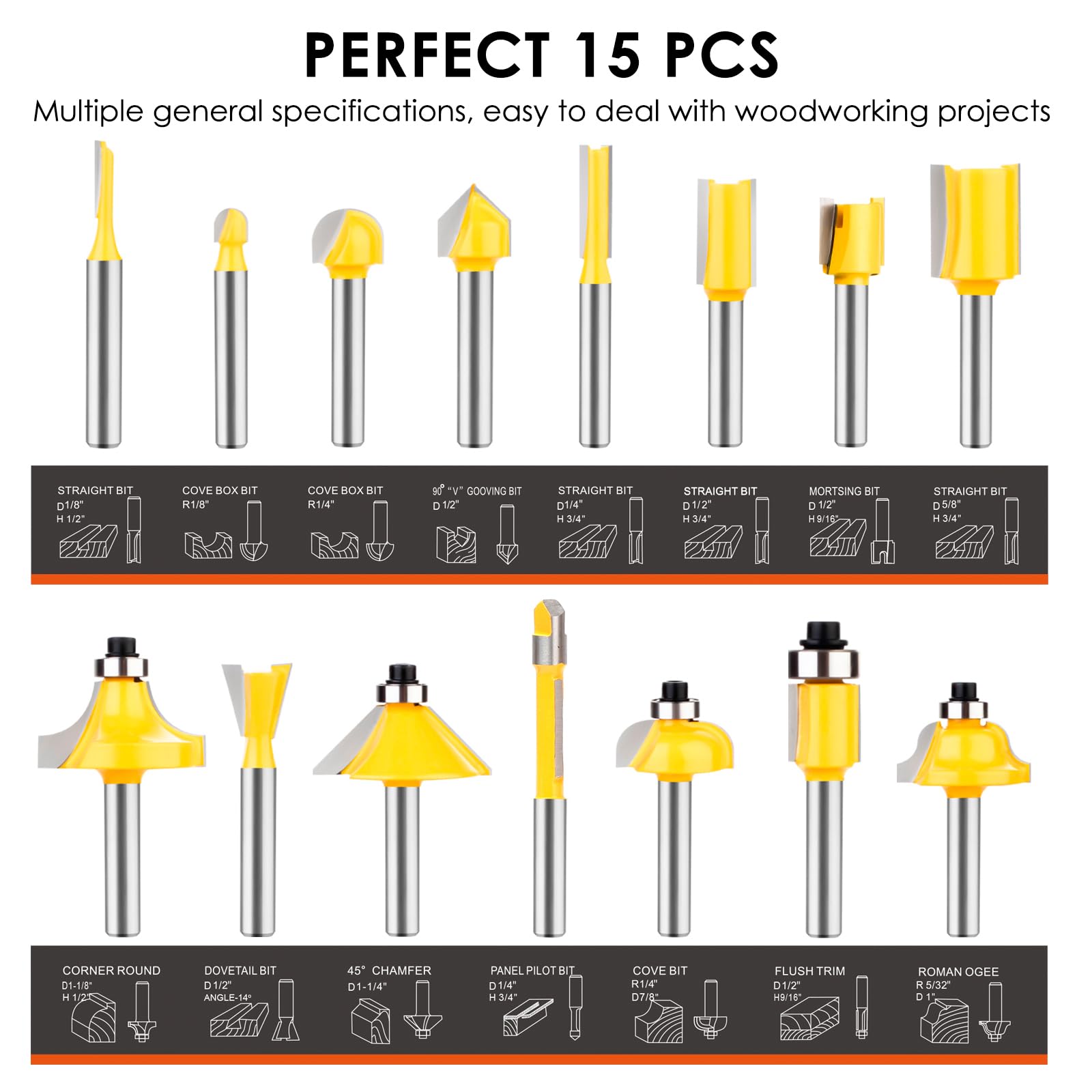 SenQWFa LDC0810Q232 Cabinetry-Joinery-Router-Bits - View #2