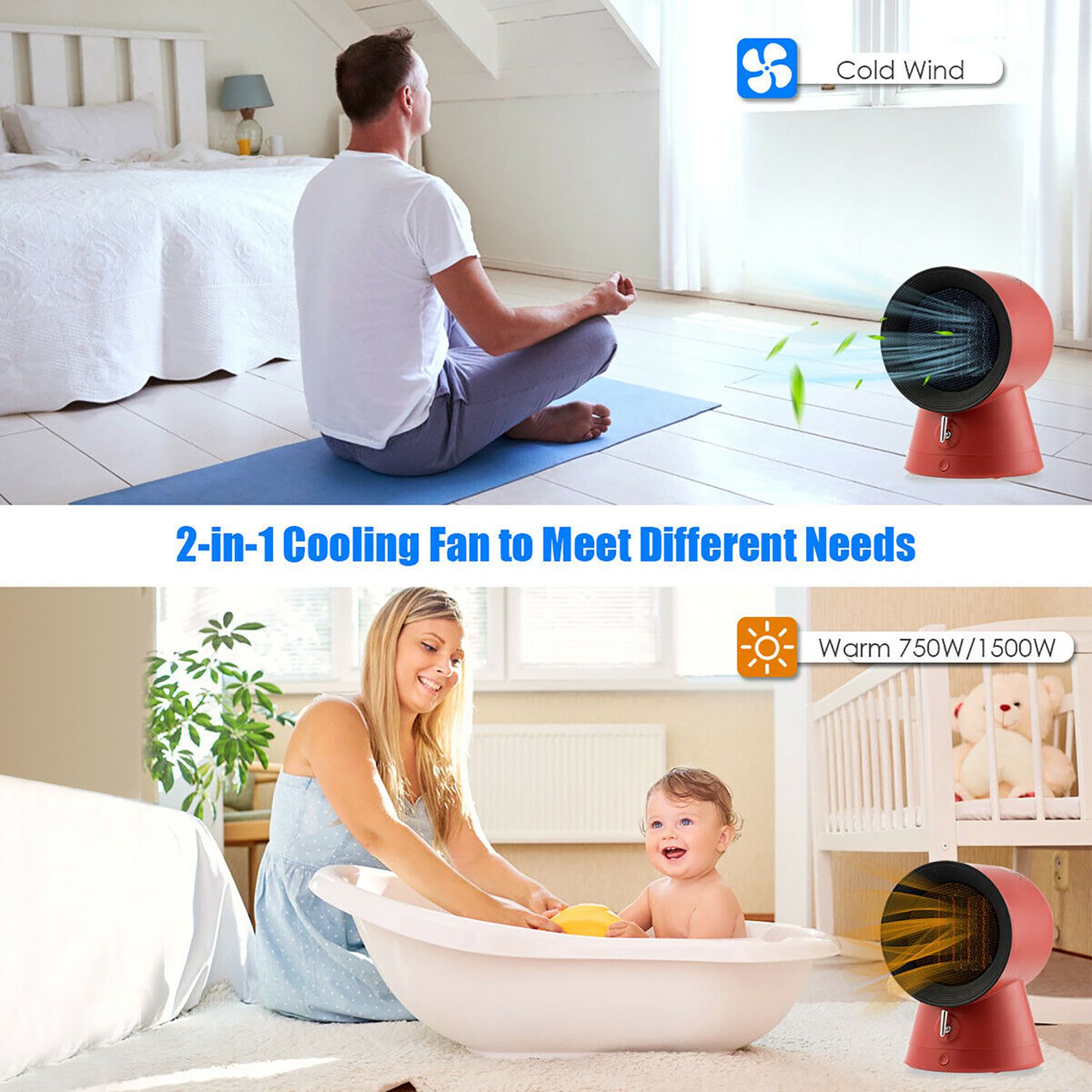 Costway CSHY001412 Portable-Electric-Heat - View #2