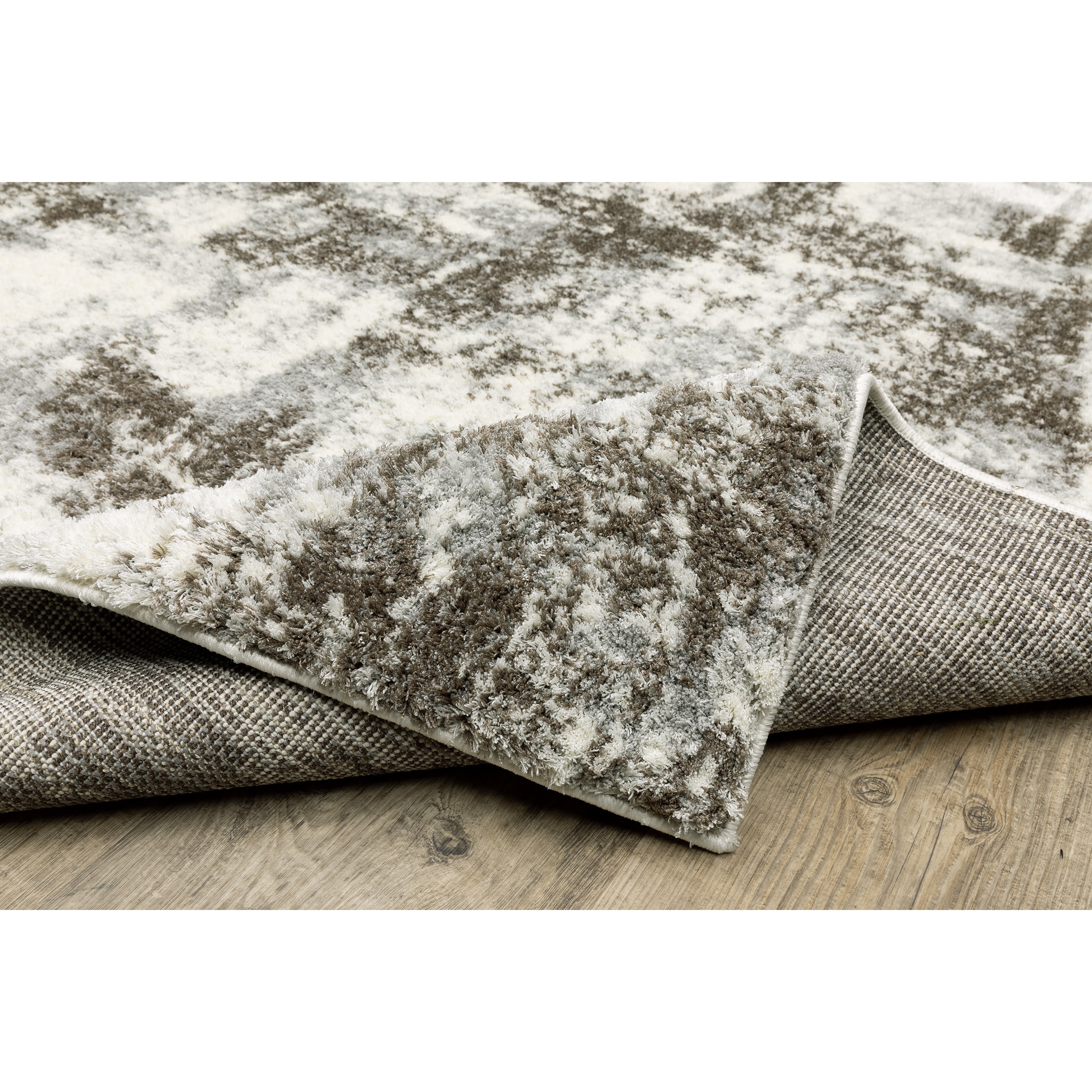 Origin 21 Ruby Shag 5 X 7 (ft) Gray Indoor Abstract Area Rug in