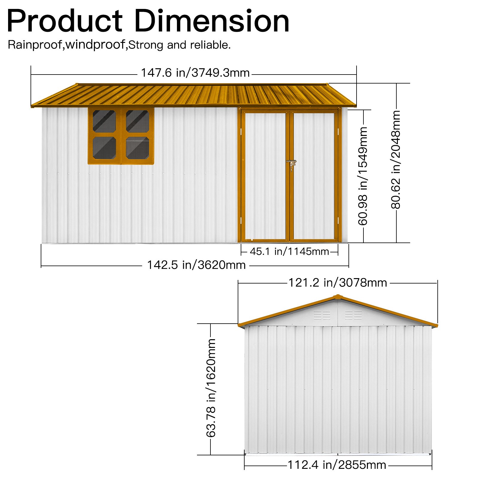 LOVMOR SF-M-W1350S00055 Metal-Storage-Buildings-Sheds - View #6