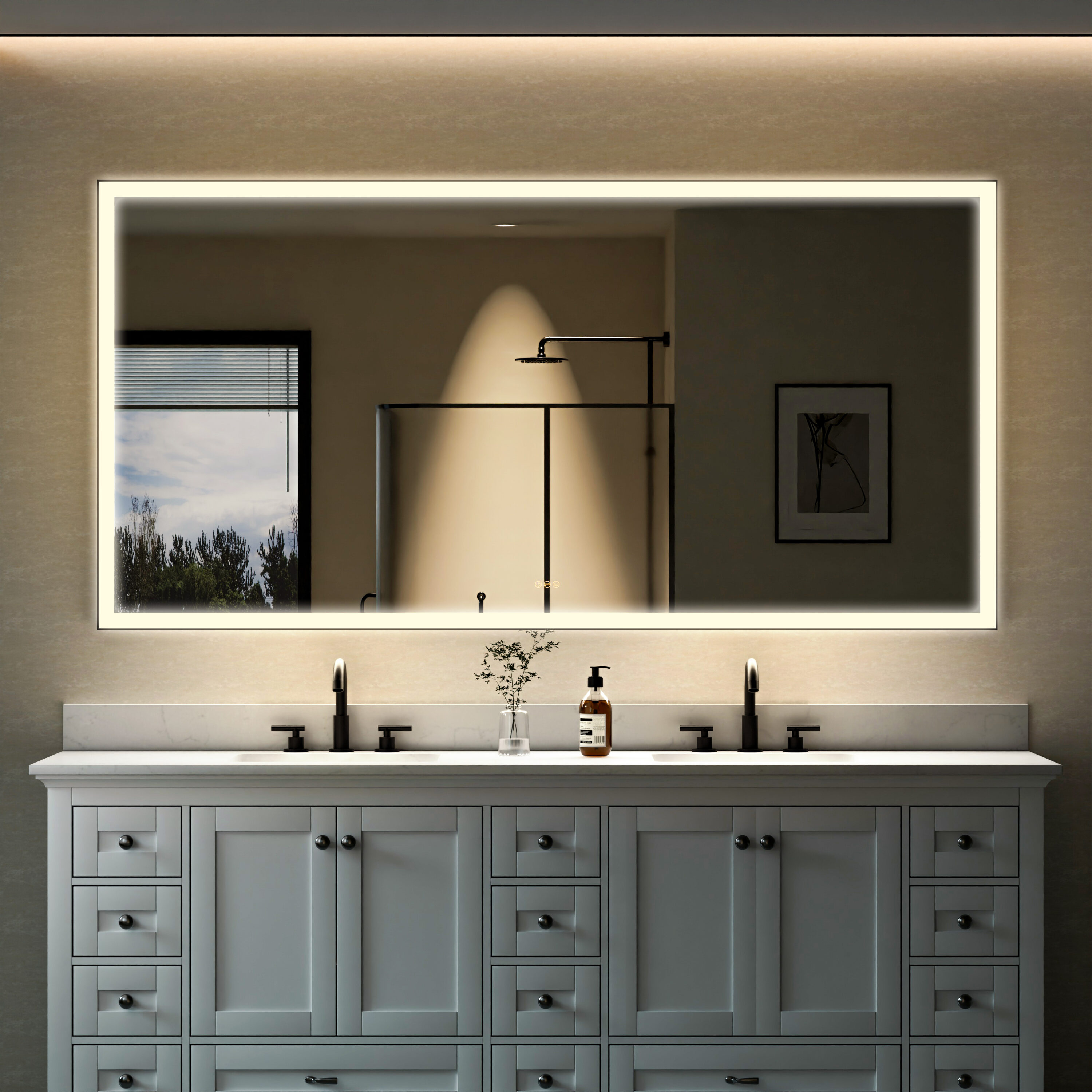 WELLFOR W5FM8442MB Framed-Bath-Mirrors - View #18
