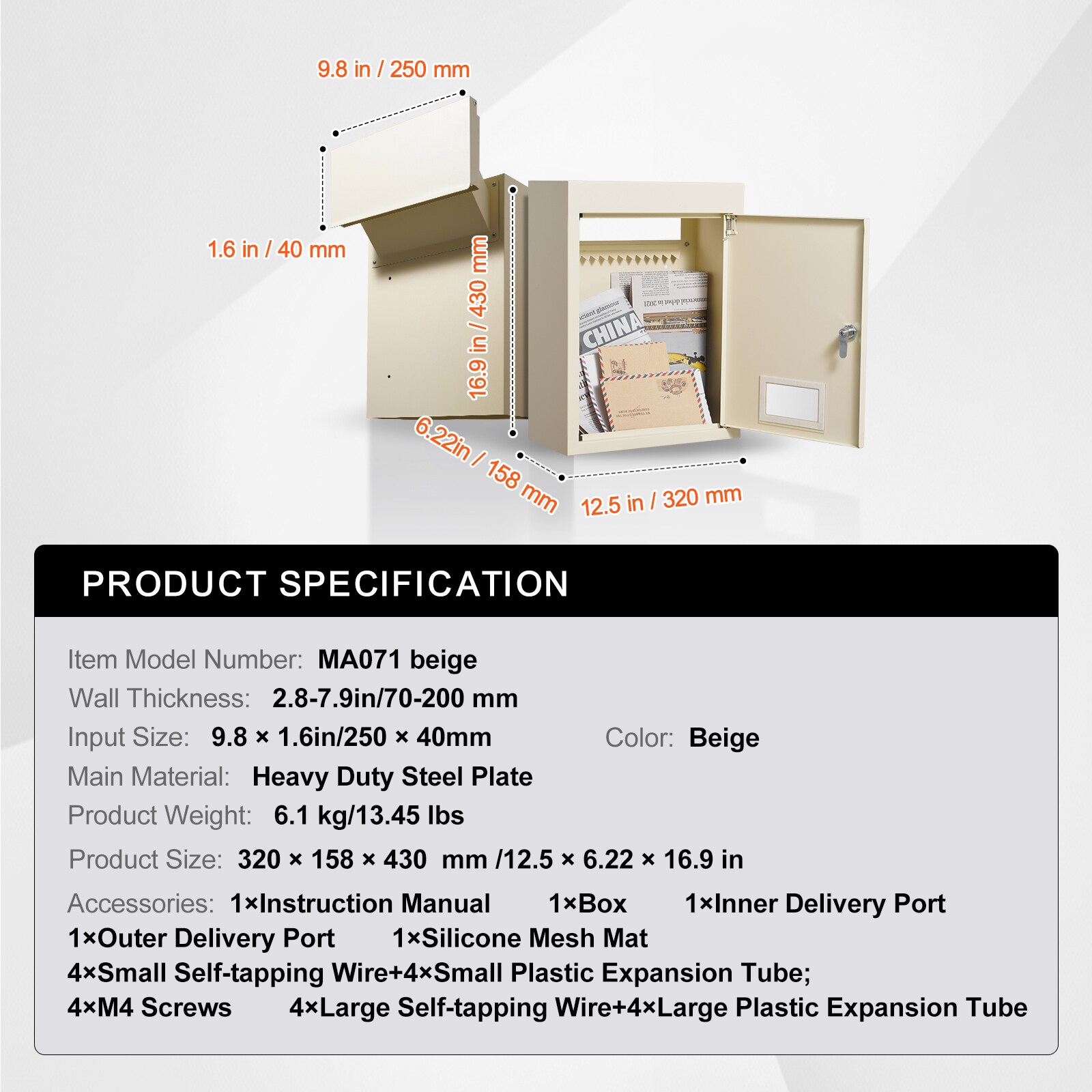 VEVOR SCCQXBX1256303520V0 mailboxes - View #7